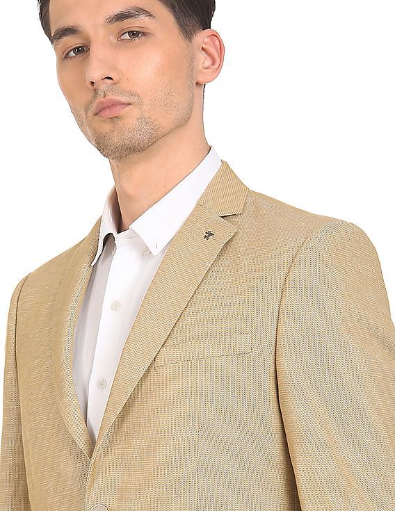 Arrow Tailored Regular Fit Patterned Formal Blazer