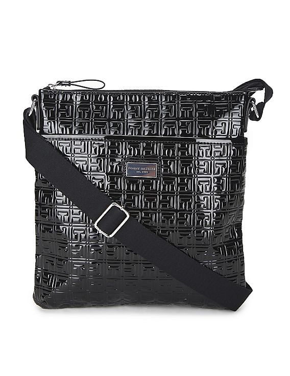 Buy Tommy Hilfiger Men Black Monogram Embossed Laptop Backpack - NNNOW.com