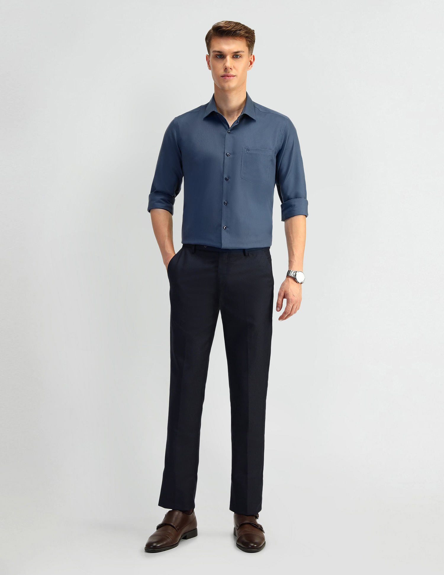 Arrow Mid Rise Dobby Trousers