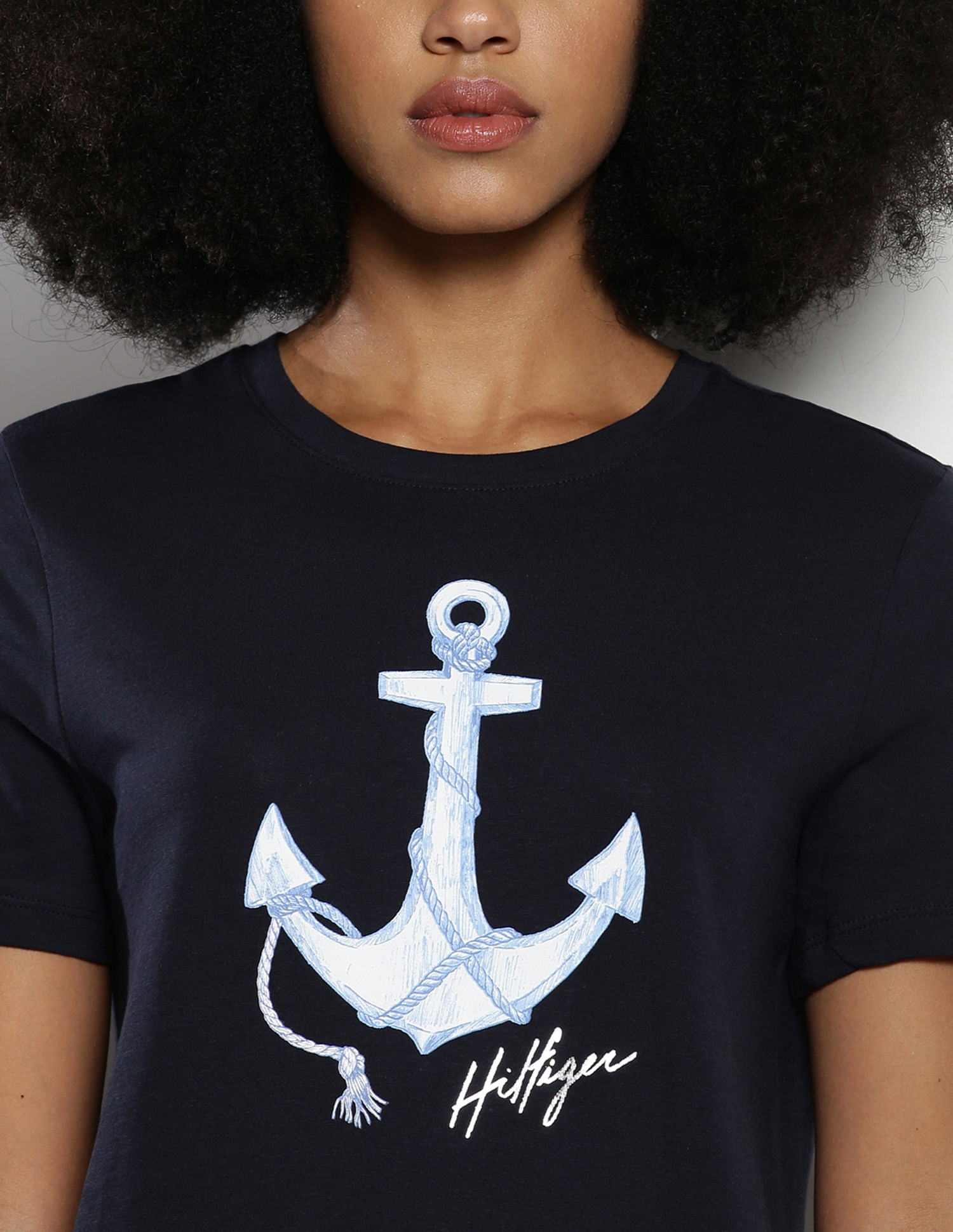 ★KIMHEKIM★Anchor Printed Cotton T-Shirt★大人気★ Anchor Printed Cotton T-Shirt (White) - KIMHĒKIM