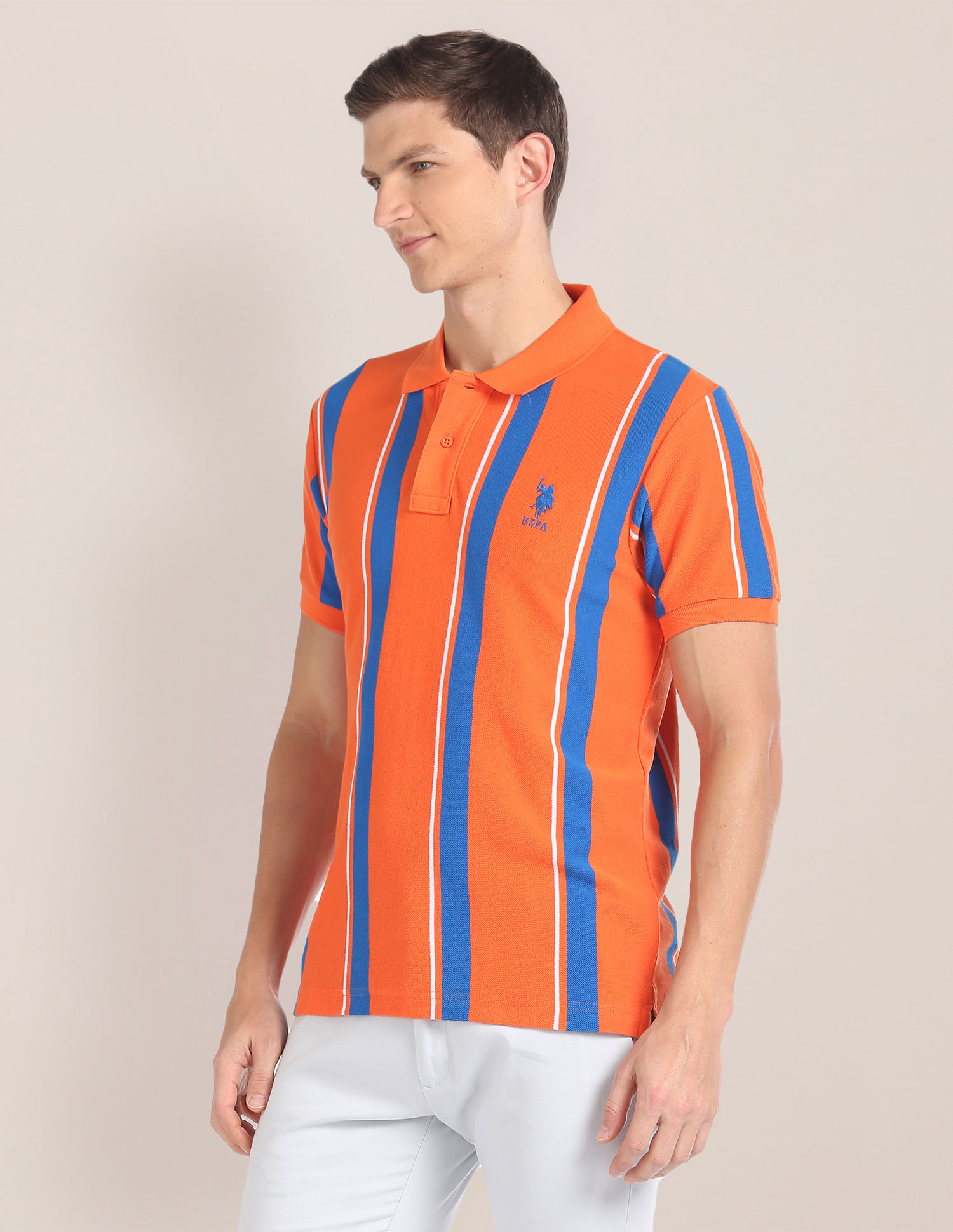 U.S. Polo Assn. Vertical Stripe Cotton Polo Shirt