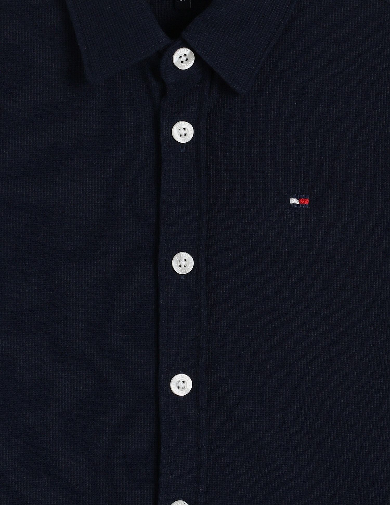 Tommy Hilfiger Kids Boys Solid Regular-Fit Cotton Shirt