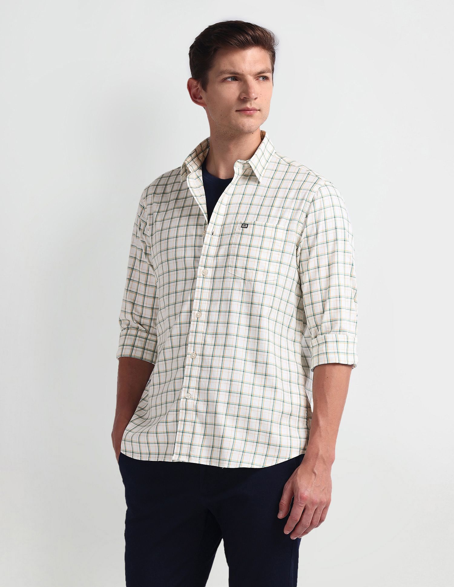 Arrow Sports Long Sleeve Slim Fit Shirt