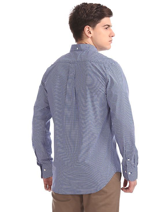 Buy Men Le Mans Techprep Broadcloth Gingham Button Down Shirt