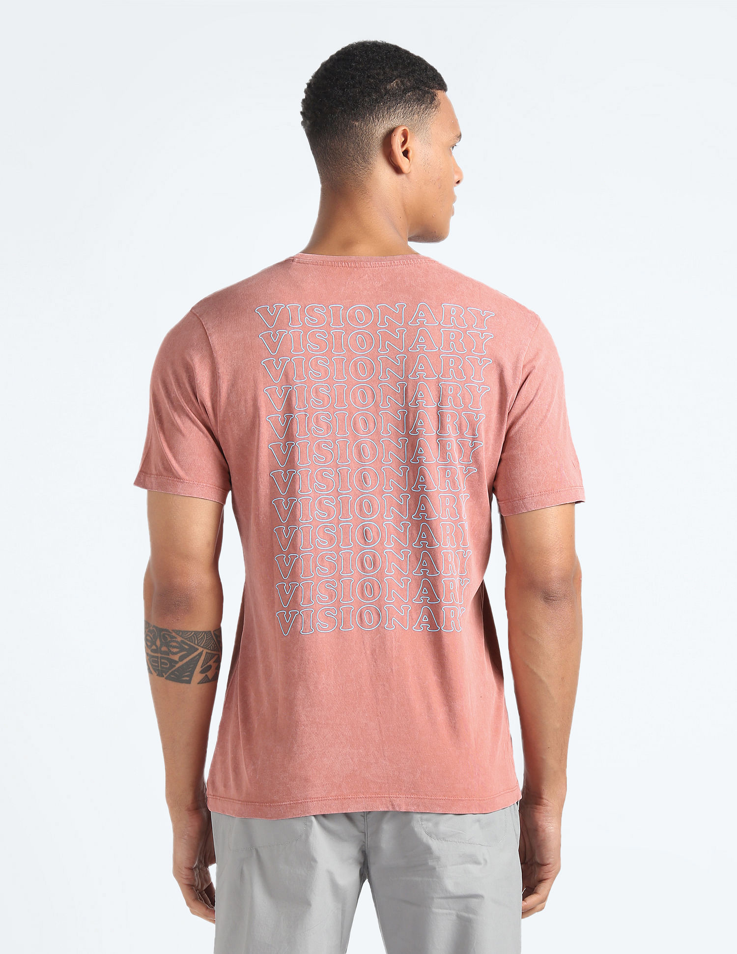 Flying Machine Typographic Print Cotton T-Shirt