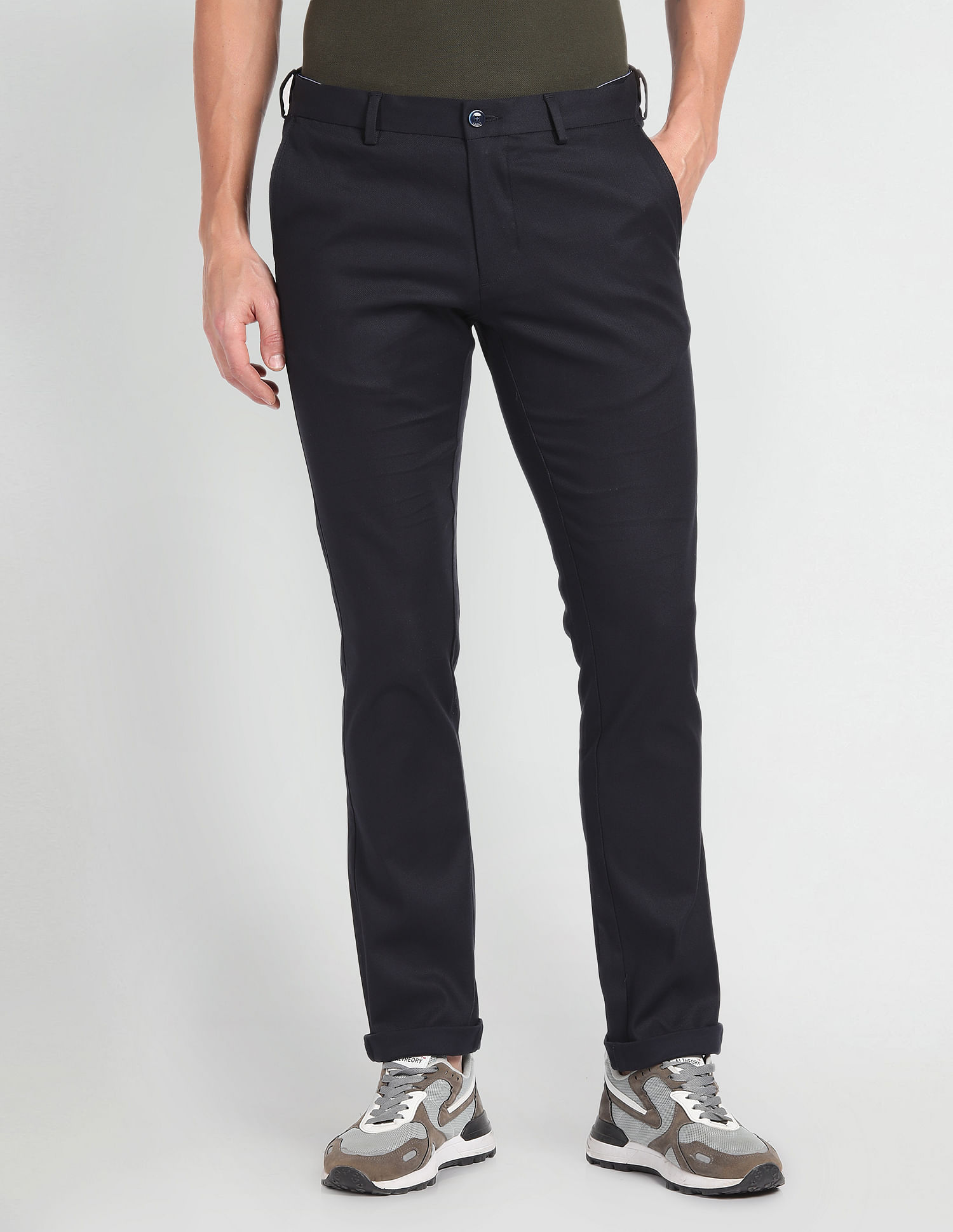 Arrow Sports Solid Dobby Autoflex Trousers