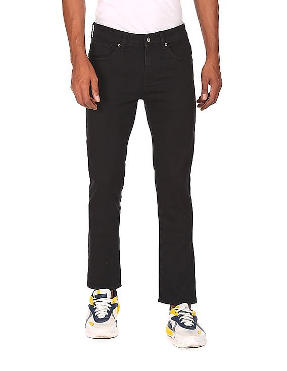 Aeropostale Men Black Skinny Fit Rinsed Jeans