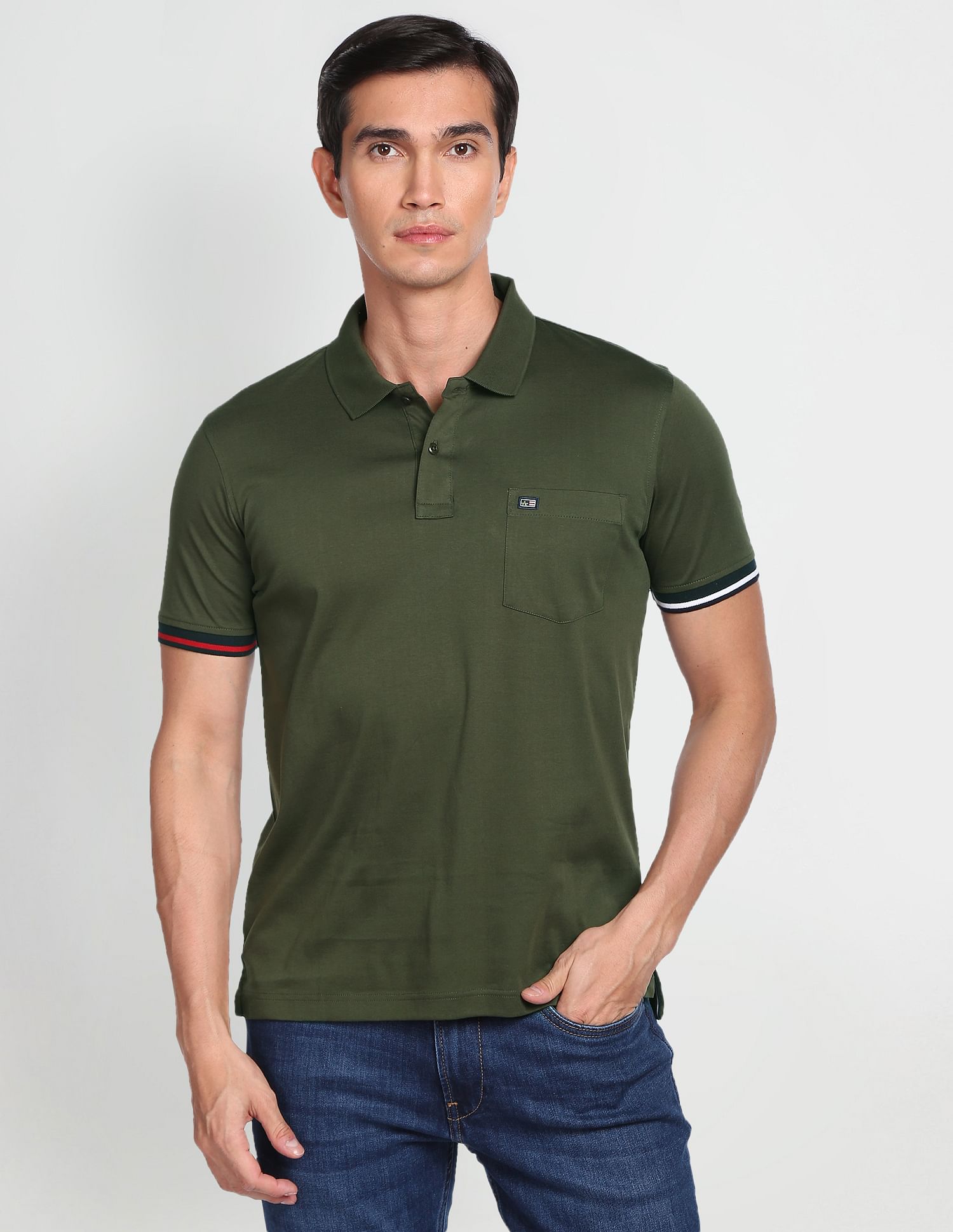 Arrow Sports Chest Pocket Solid Polo Shirt