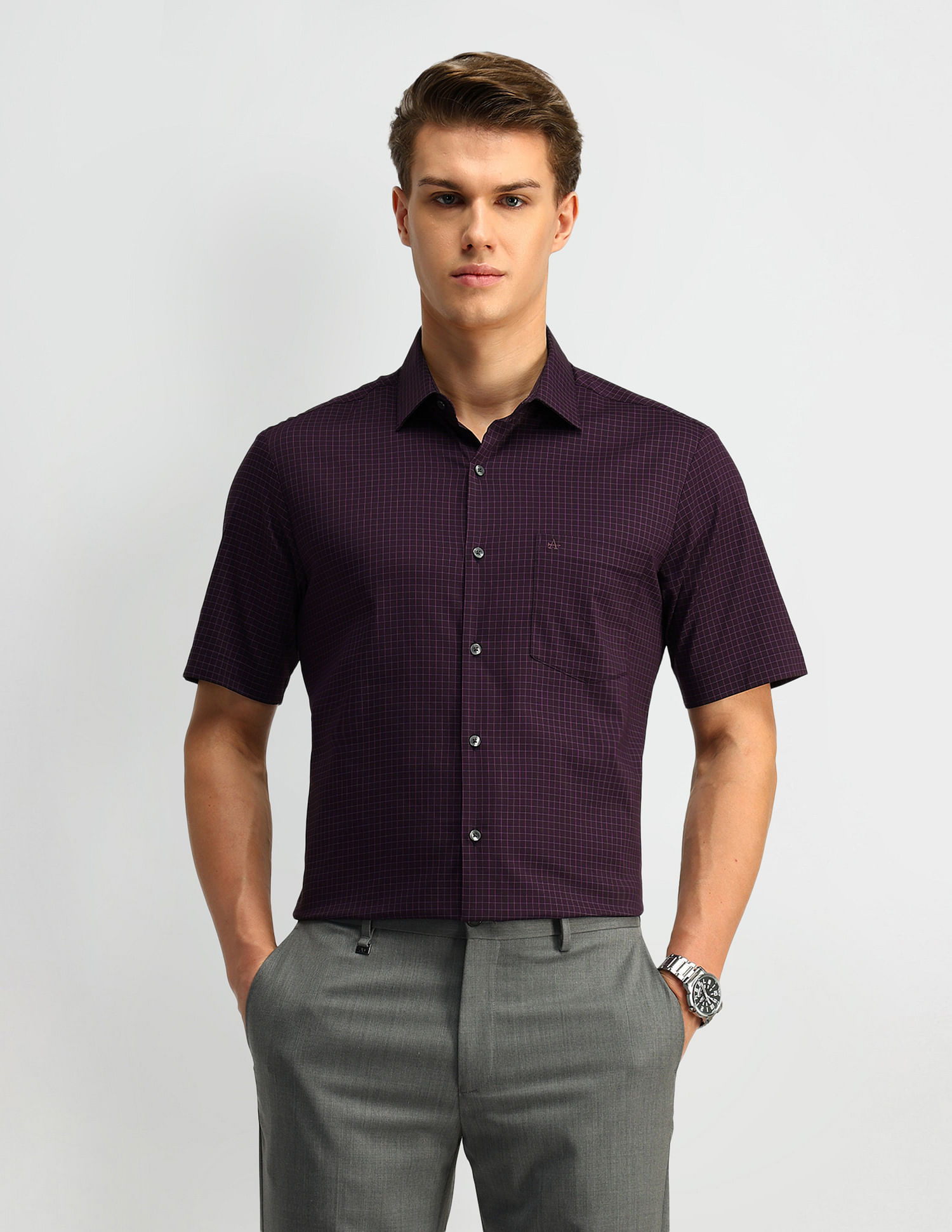 Arrow Liberty Classic Fit Windowpane Checked Shirt