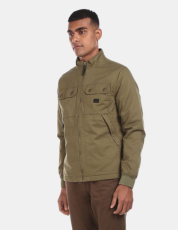 Flying Machine Stand Collar Solid Jacket
