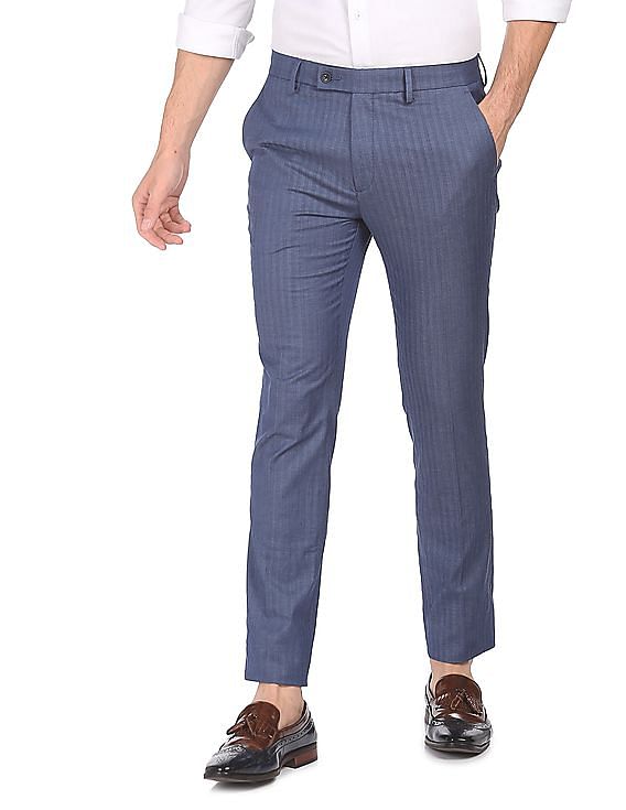 Buy Arrow Hudson Tailored Fit Solid Formal Trousers - NNNOW.com