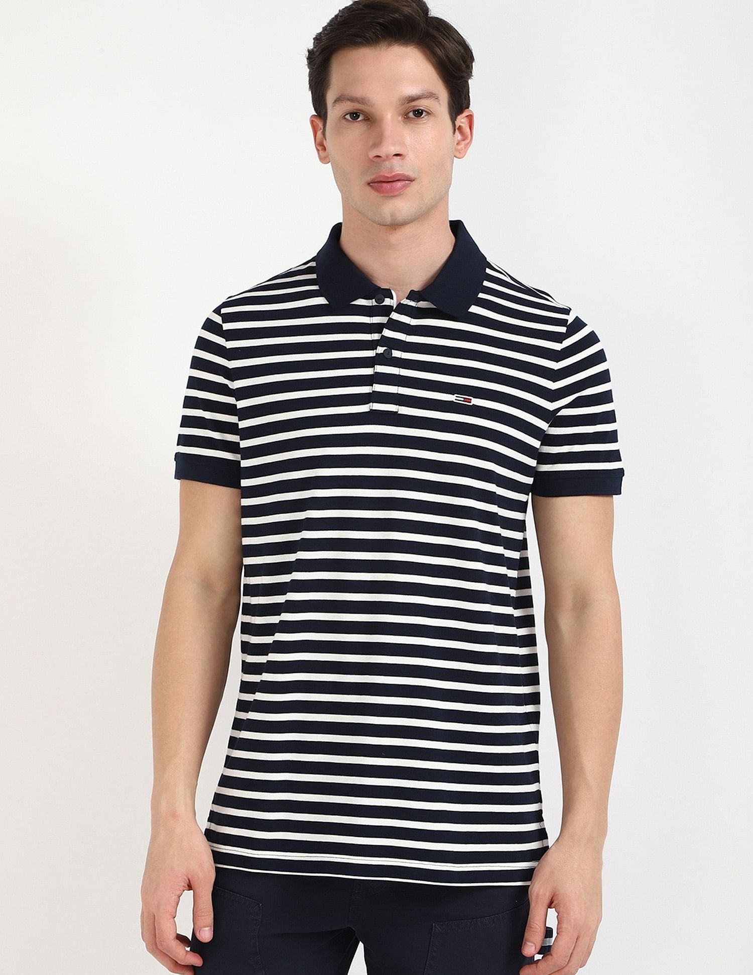 Tommy Hilfiger Striped Slim-Fit Cotton Polo Shirt