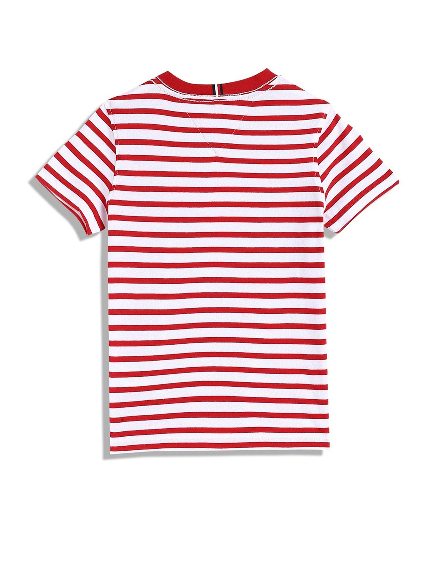 Tommy Hilfiger Boys Red Horizontal Striped T-Shirt
