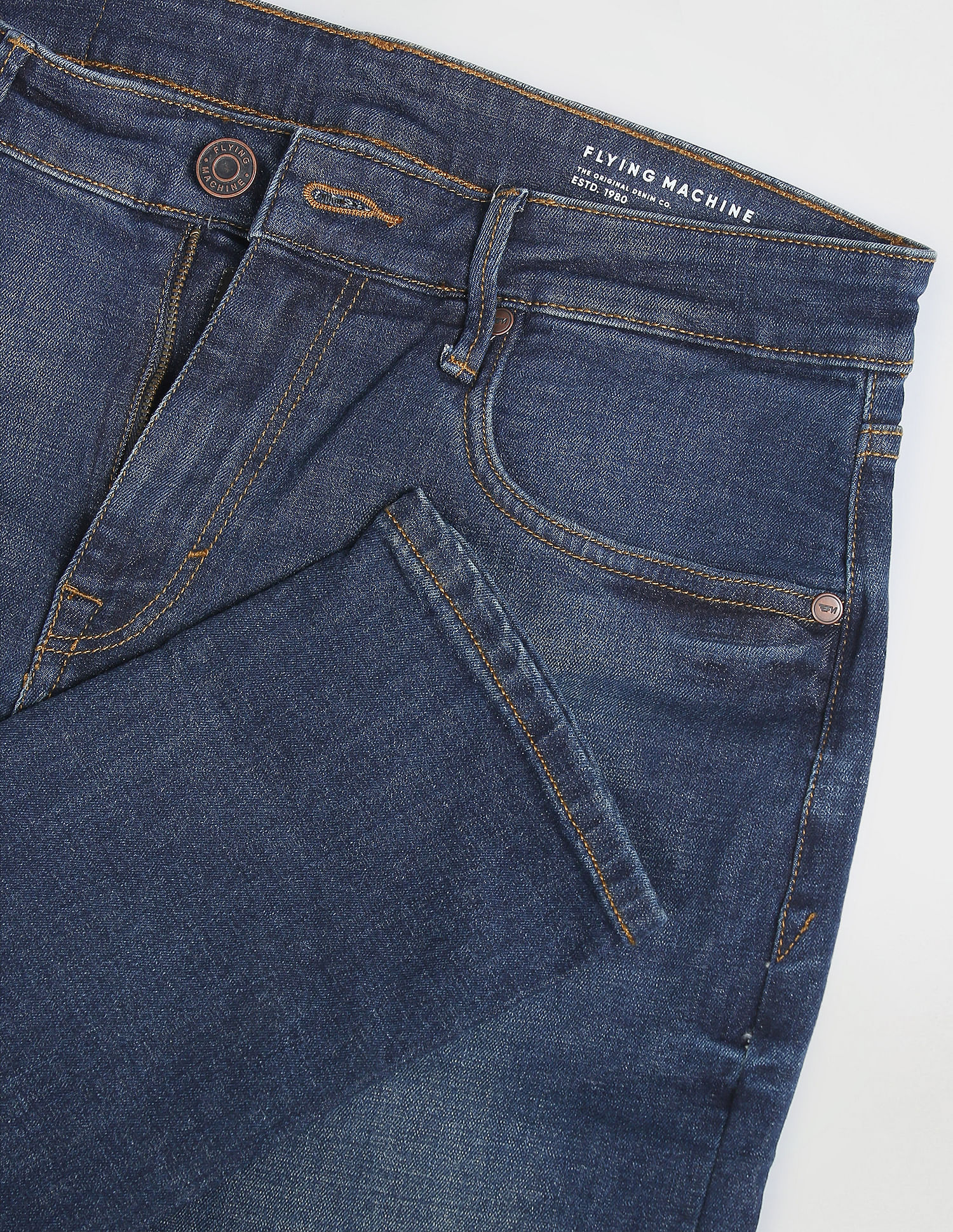 Flying Machine Slash Slim Tapered Fit Stone Wash Jeans