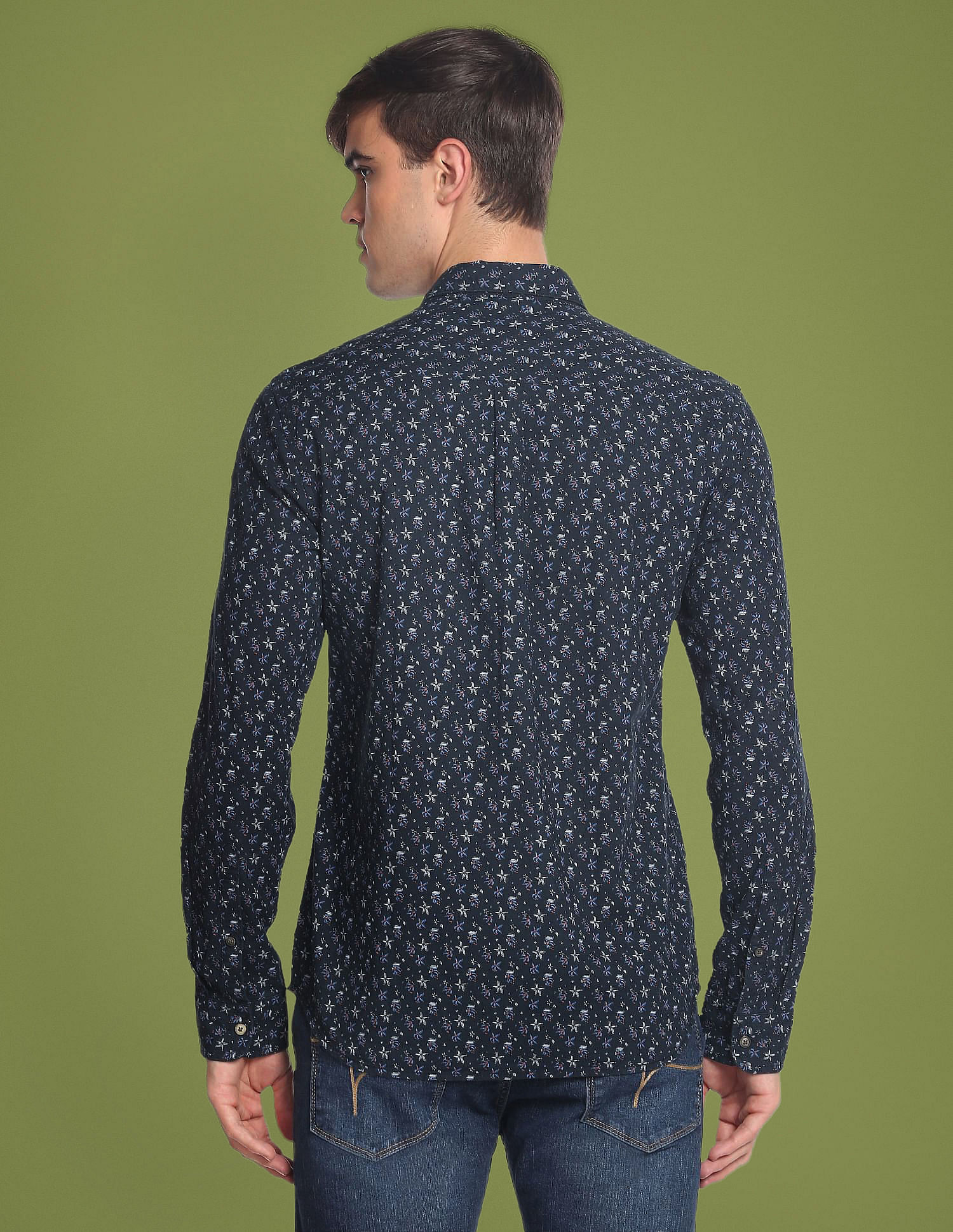 Flying Machine Floral Print Cotton Shirt