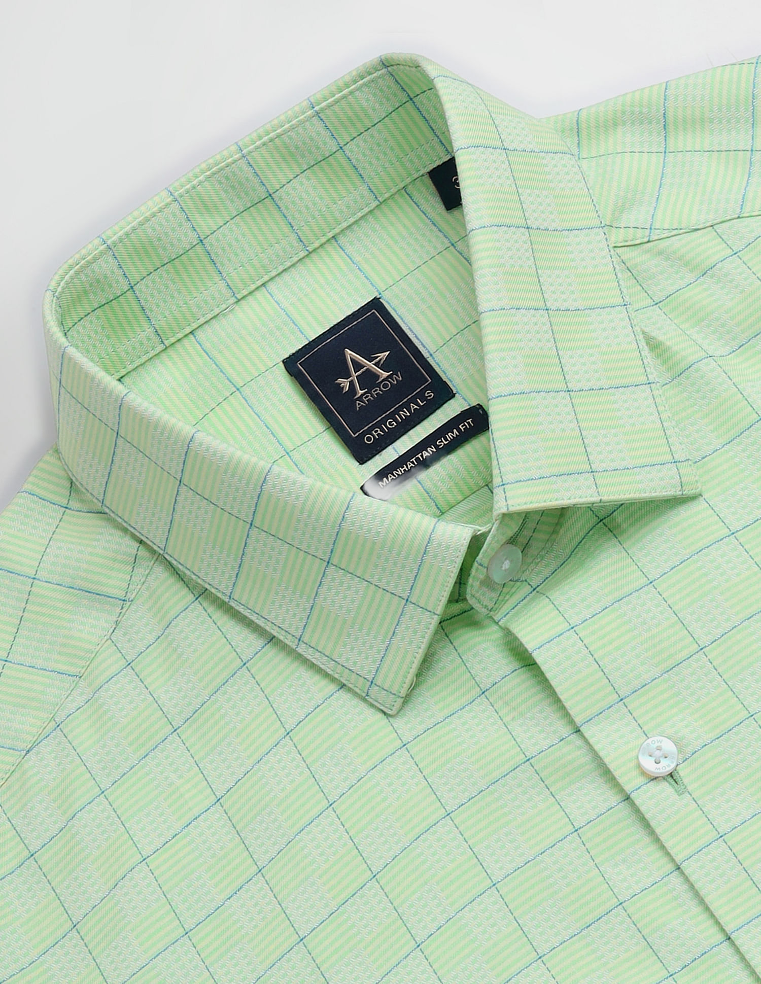 Arrow Windowpane Check Manhattan Slim Shirt