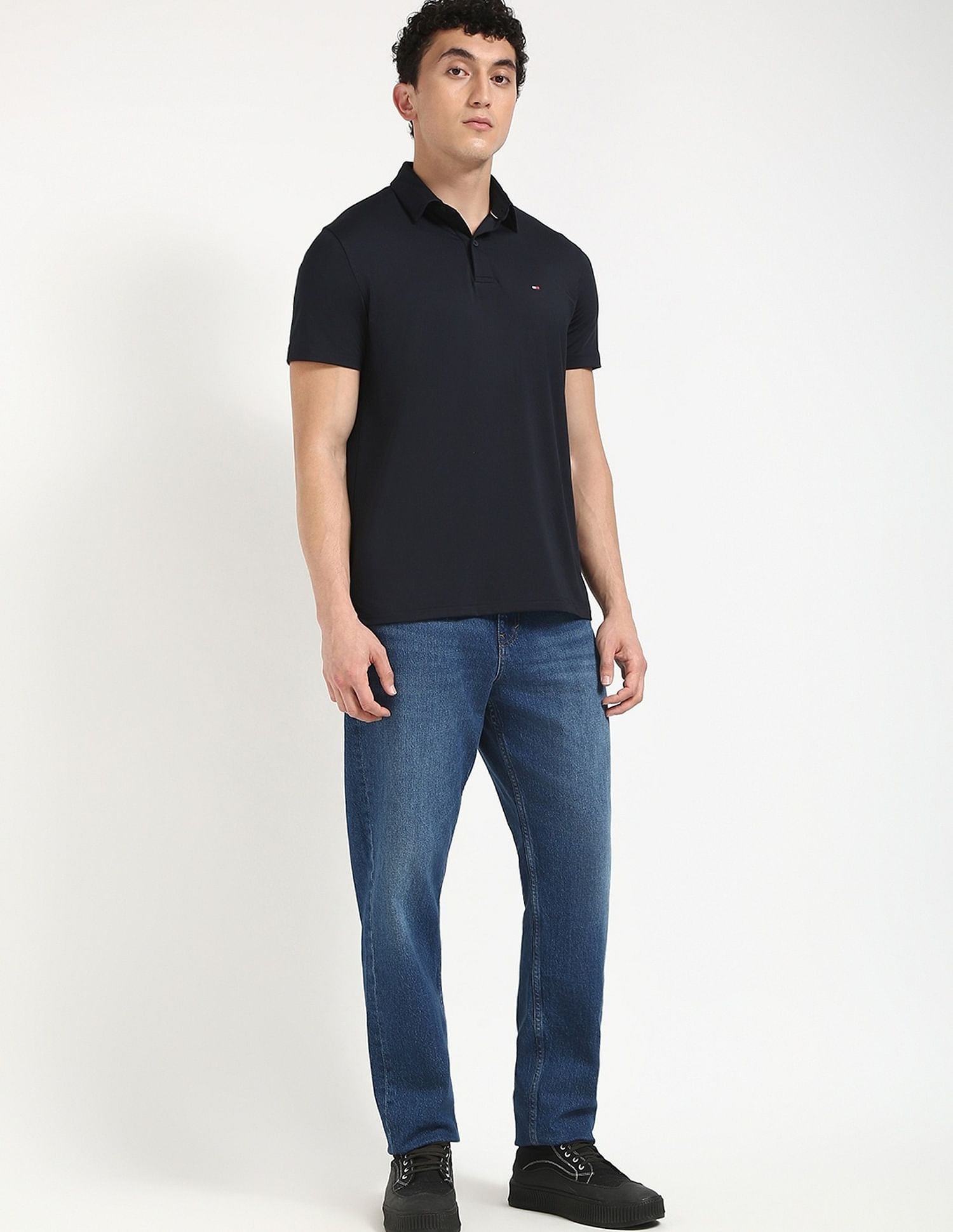 Tommy Hilfiger Solid Regular-Fit Cotton Polo Shirt