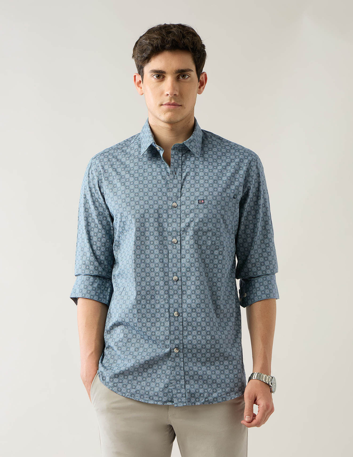 Arrow Sport Geometric Printed Printed Pure Cotton Shirt