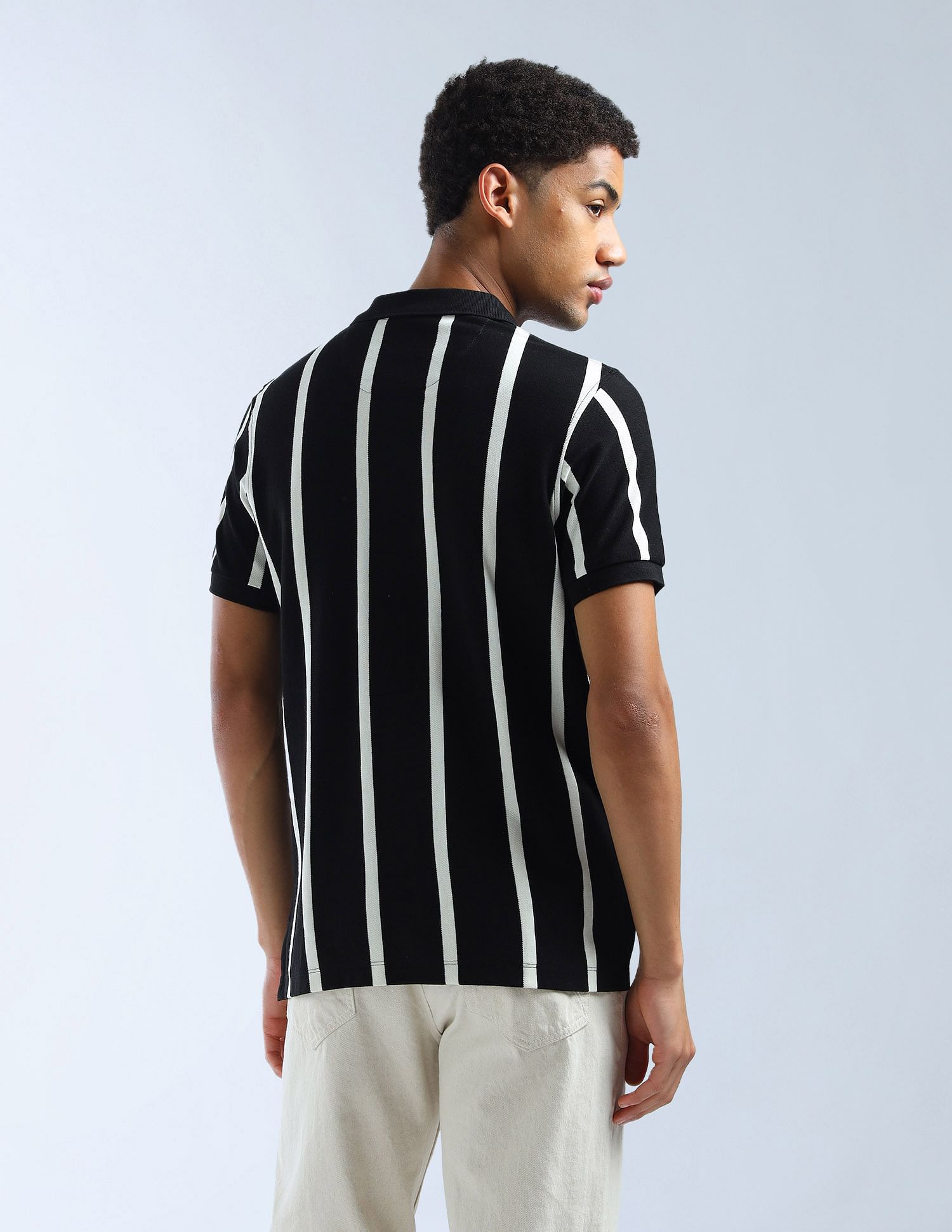 Flying Machine Vertical Striped Color Of Home Polo Shirt