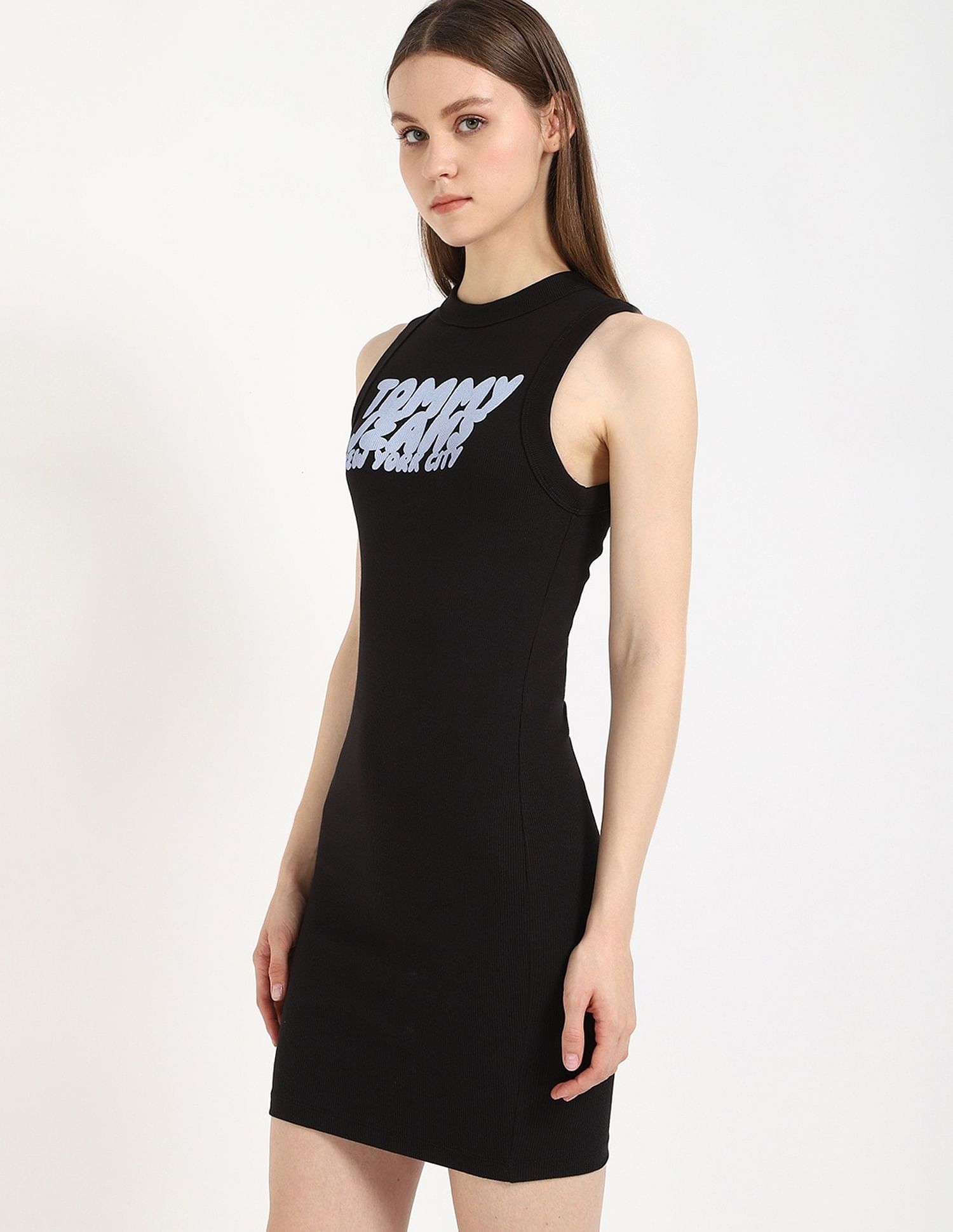 Tommy Hilfiger Cotton Crew Neck Bodycon Dress