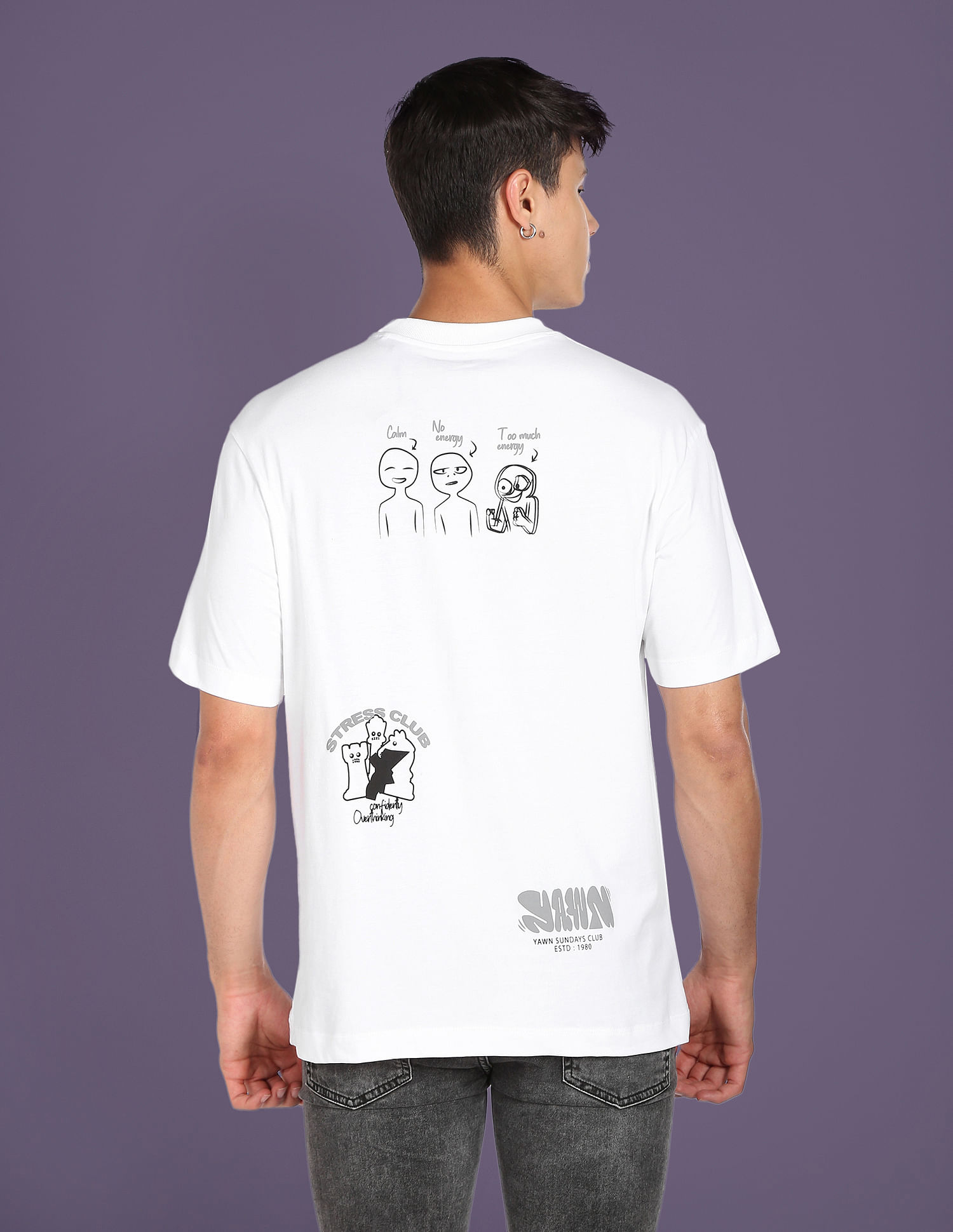 Flying Machine Puff Print Oversized T-Shirt