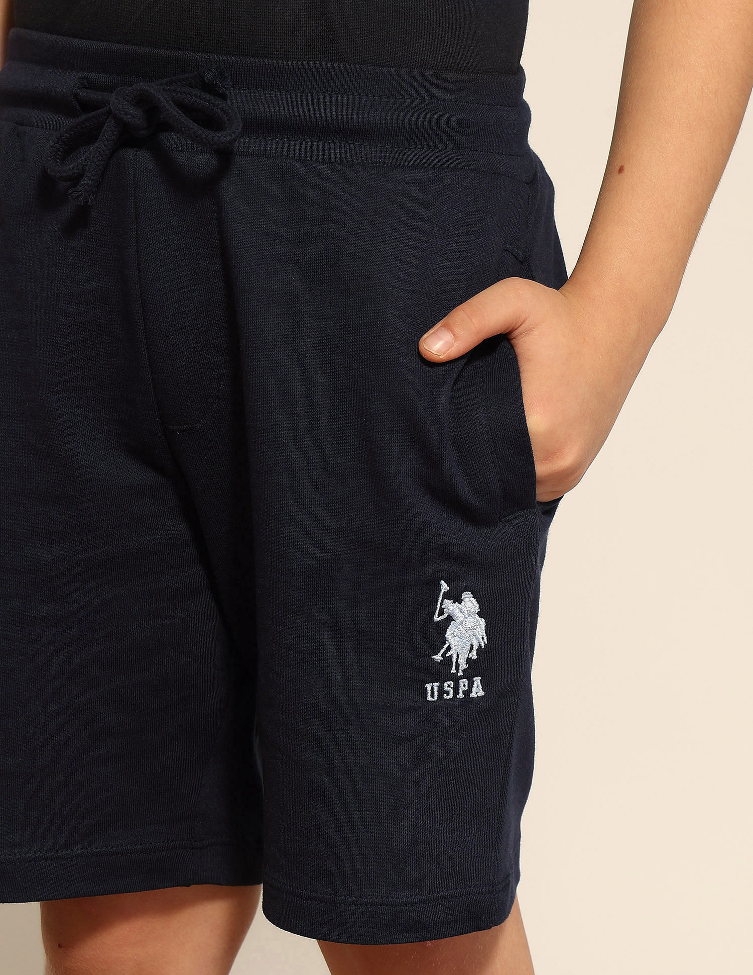 U.S. Polo Assn. Kids Boys Pure Cotton Mid Rise Shorts
