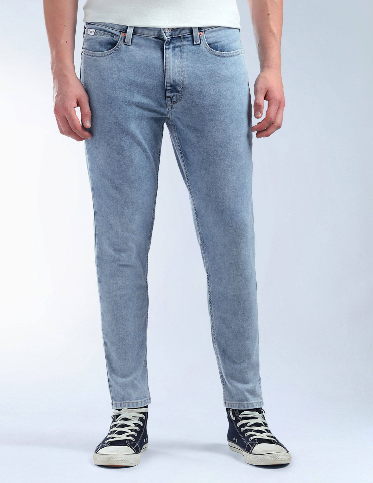 Flying Machine Mankle Relaxed Tapered Light Washed Jeans