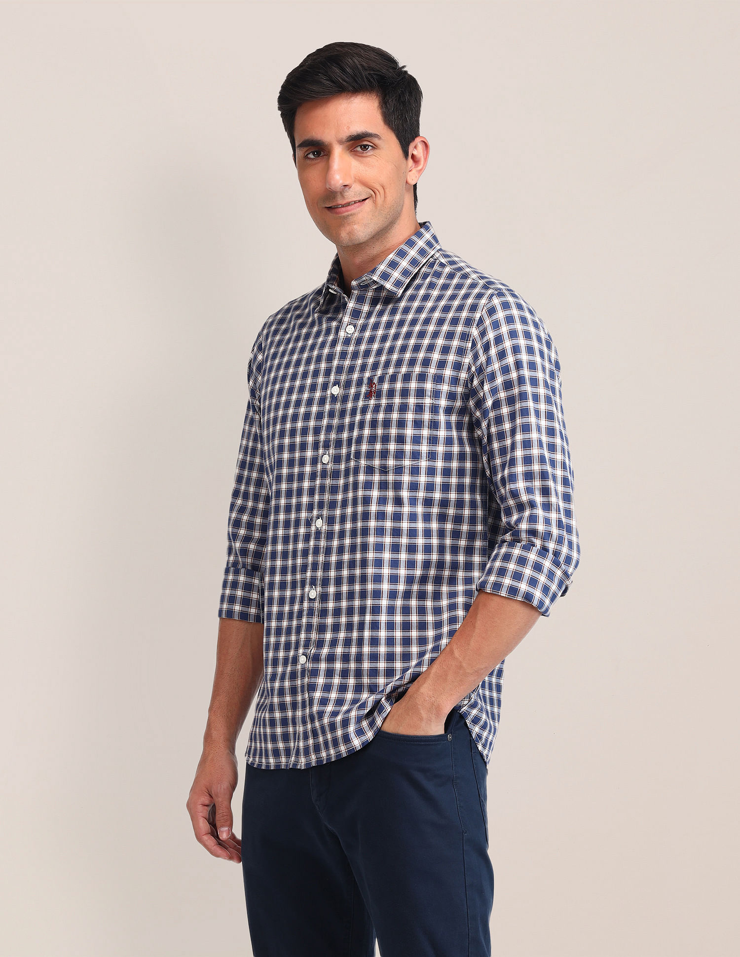 U.S. Polo Assn. Slim Fit Gingham Checked Shirt