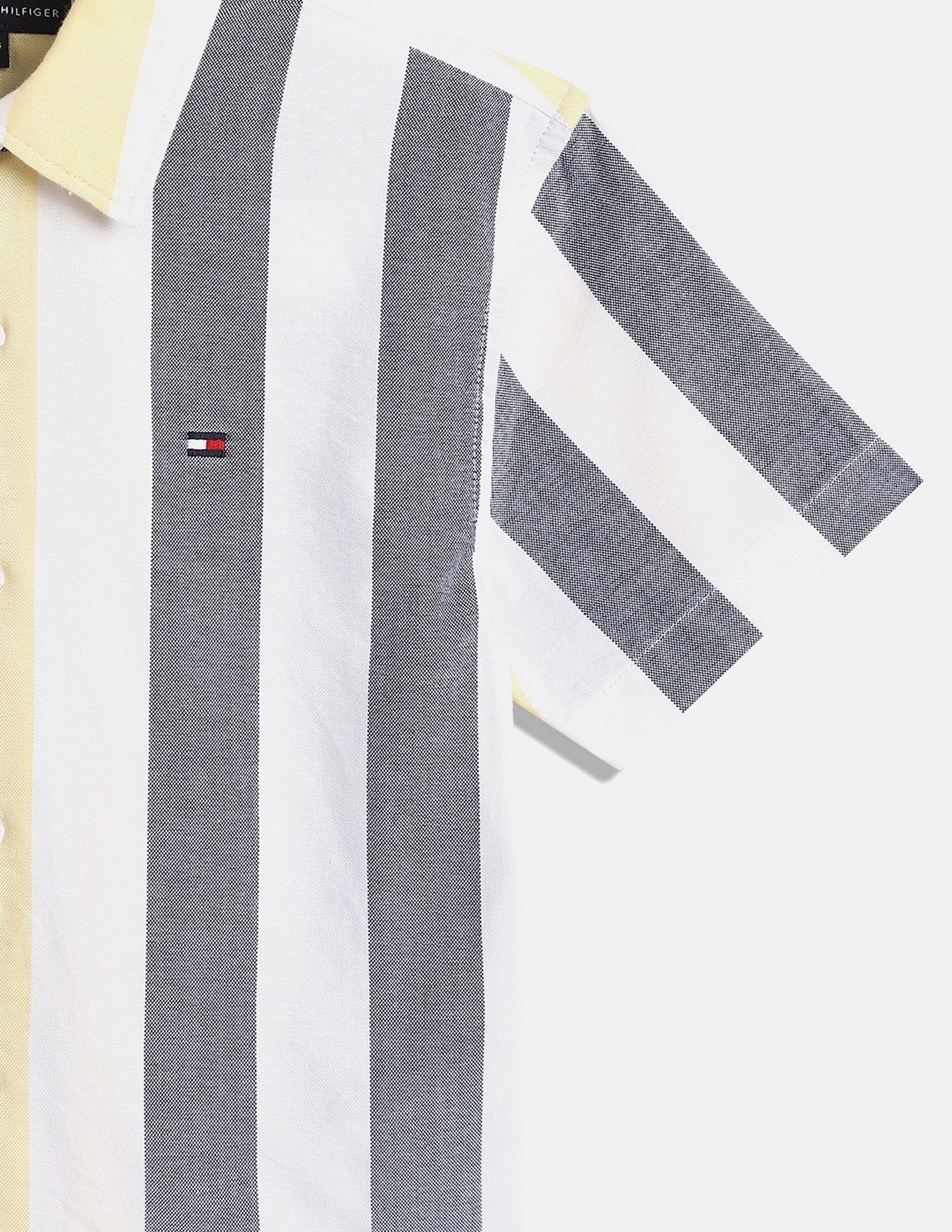 Tommy Hilfiger Kids Boys Striped Regular-Fit Cotton Shirt