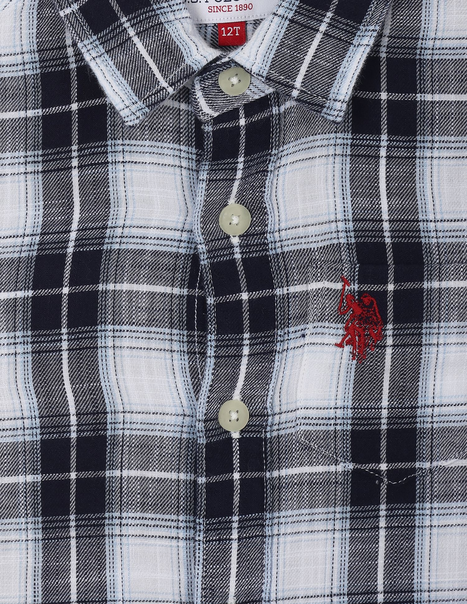 U.S. Polo Assn. Kids Boys Outdoor Check Cotton Shirt