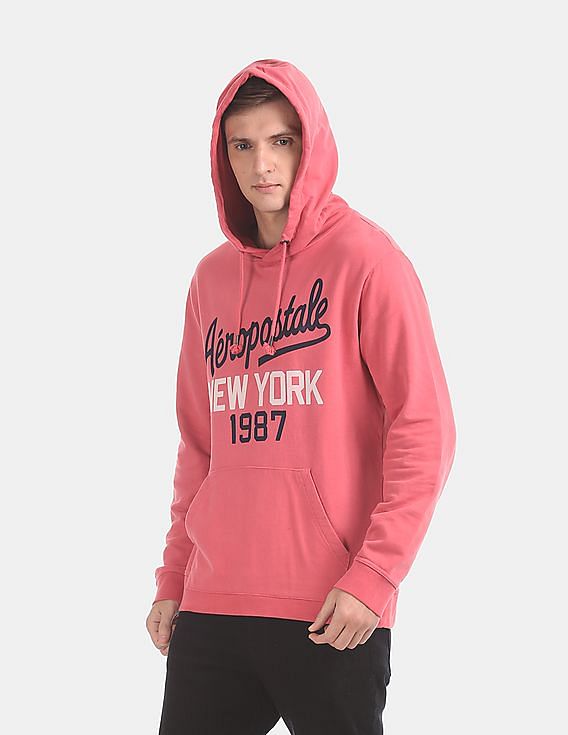 Buy Aeropostale Women Pink Brand Logo Hooded Sweatshirt 