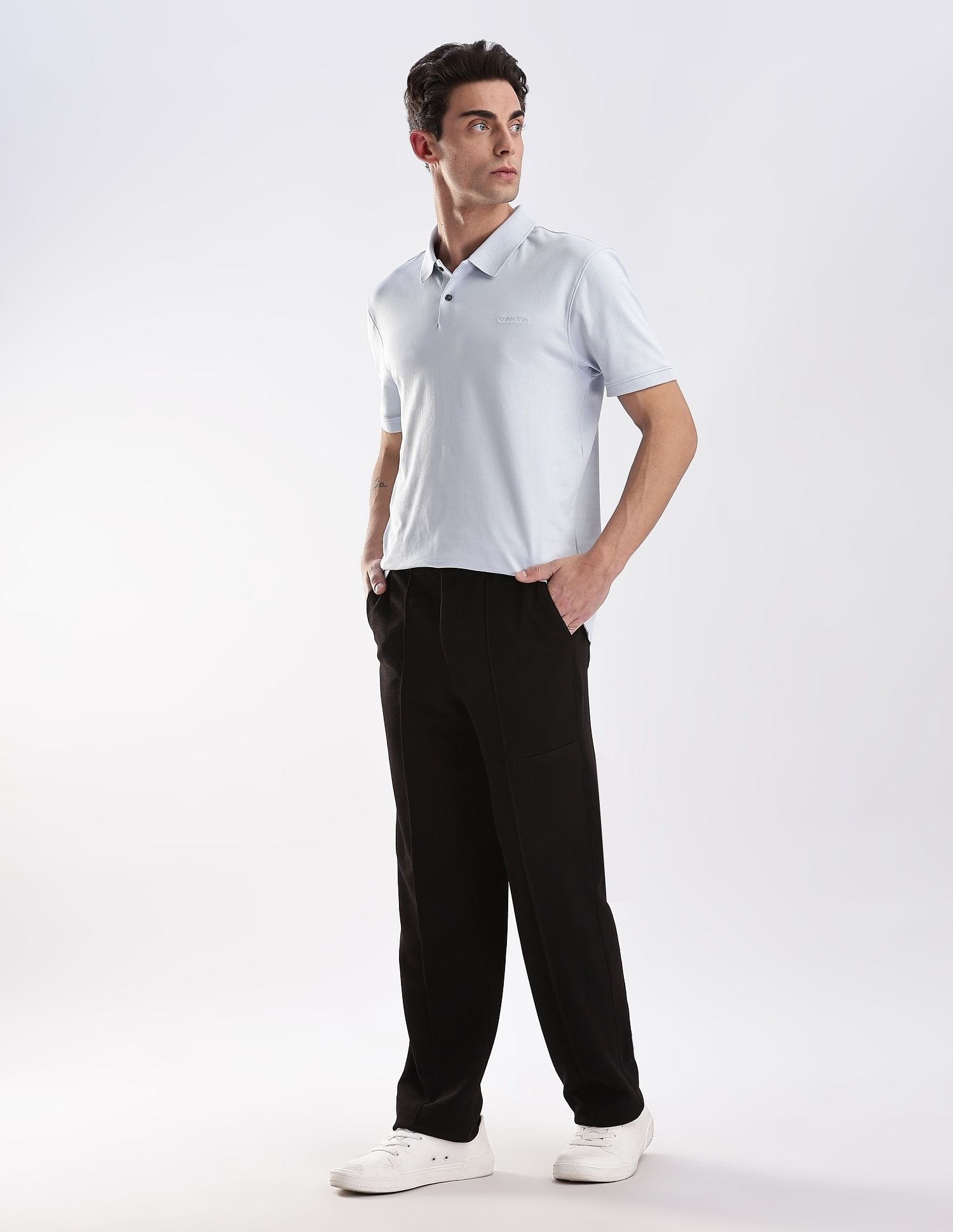 Calvin Klein Jeans Regular-Fit Solid Cotton Polo Shirt