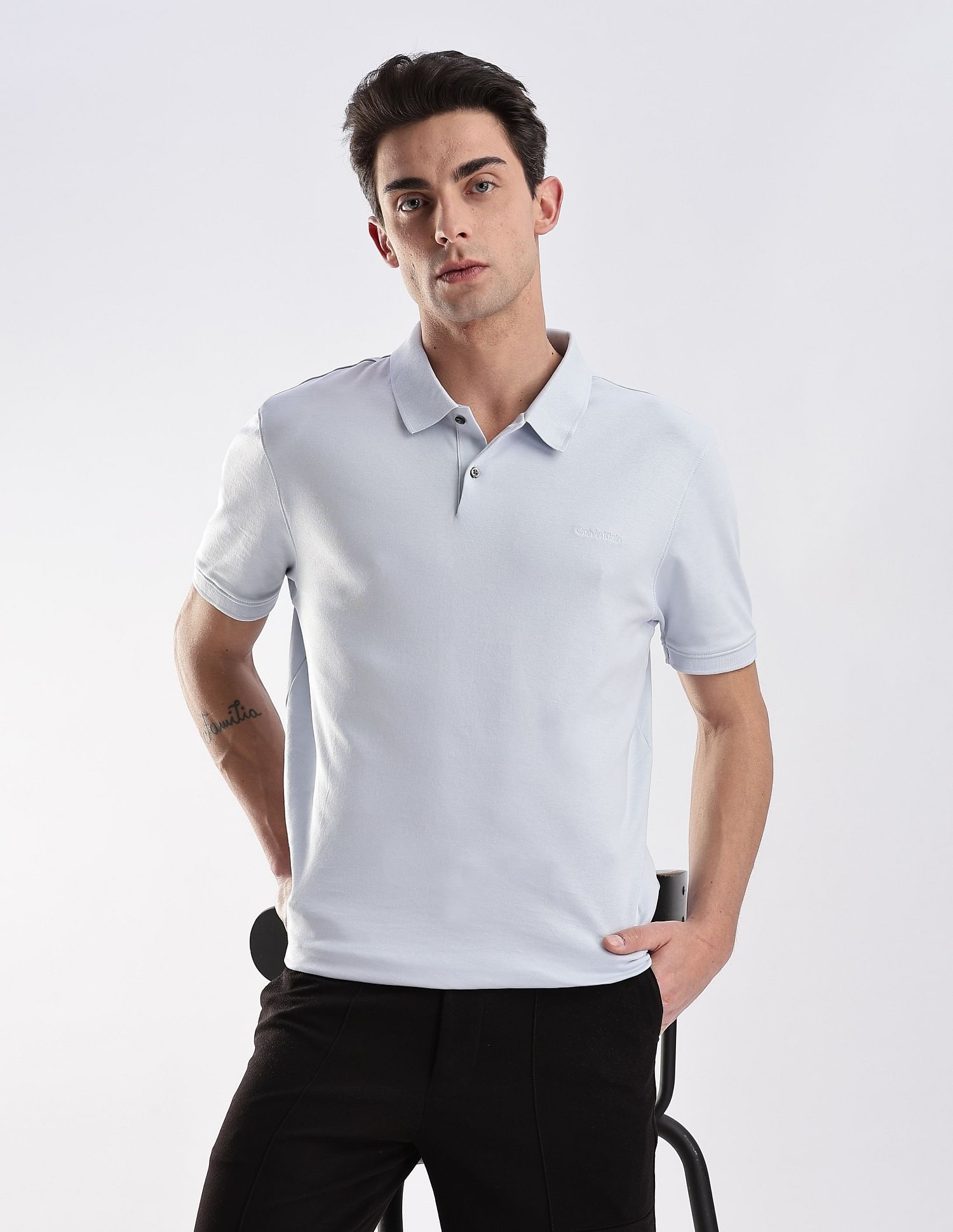 Calvin Klein Jeans Regular-Fit Solid Cotton Polo Shirt
