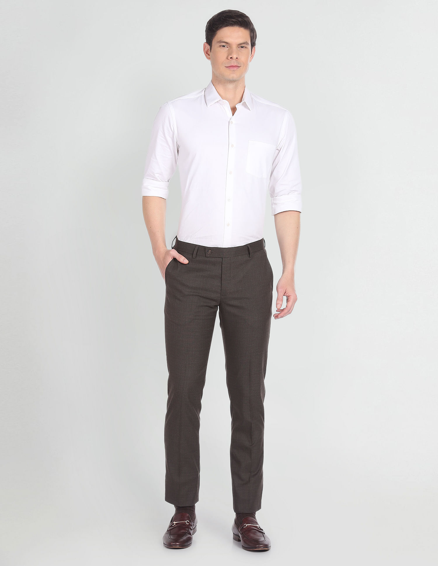 Arrow Hudson Tailored Fit Dobby Trousers