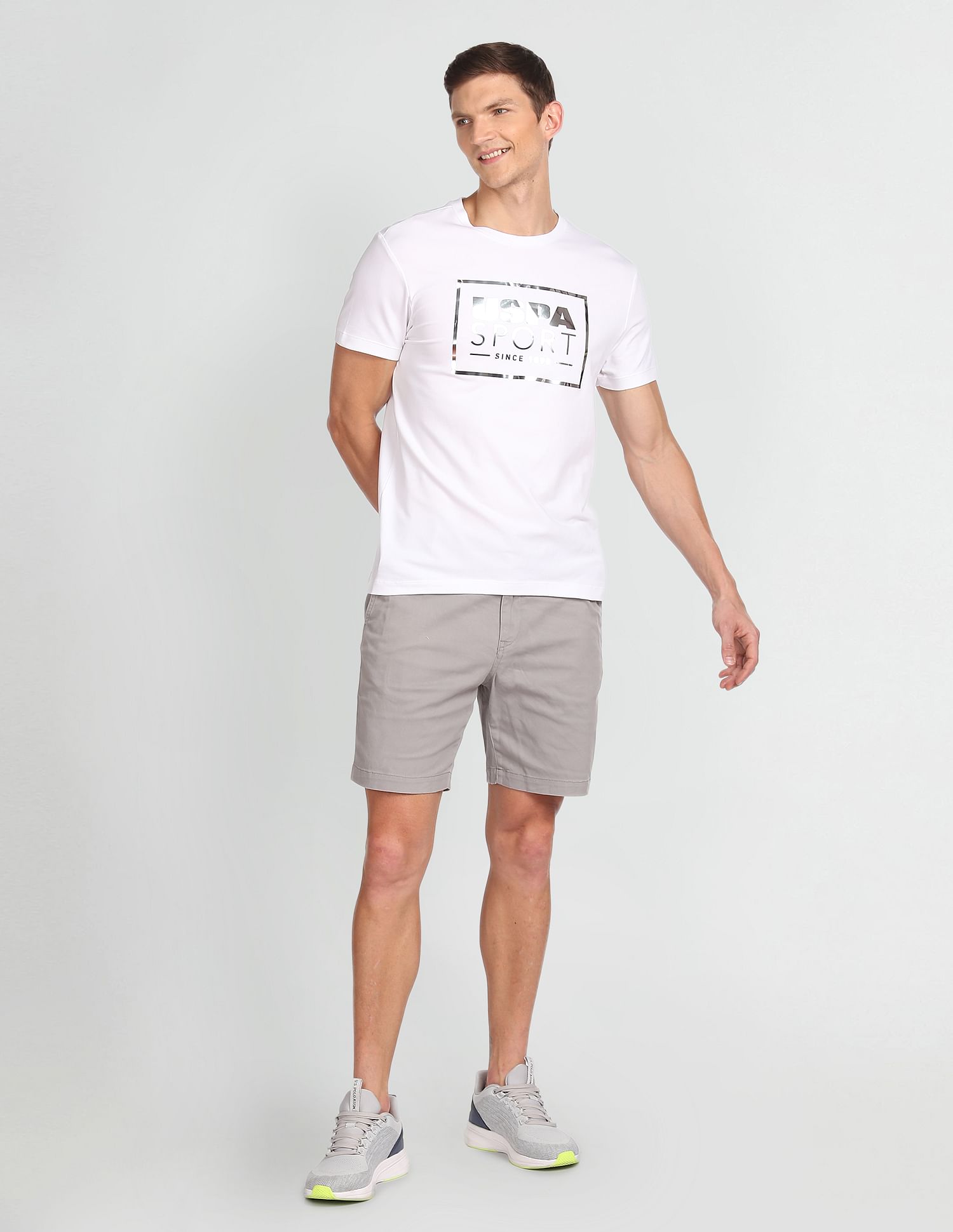 USPA Active Slim Fit Brand Print T-Shirt