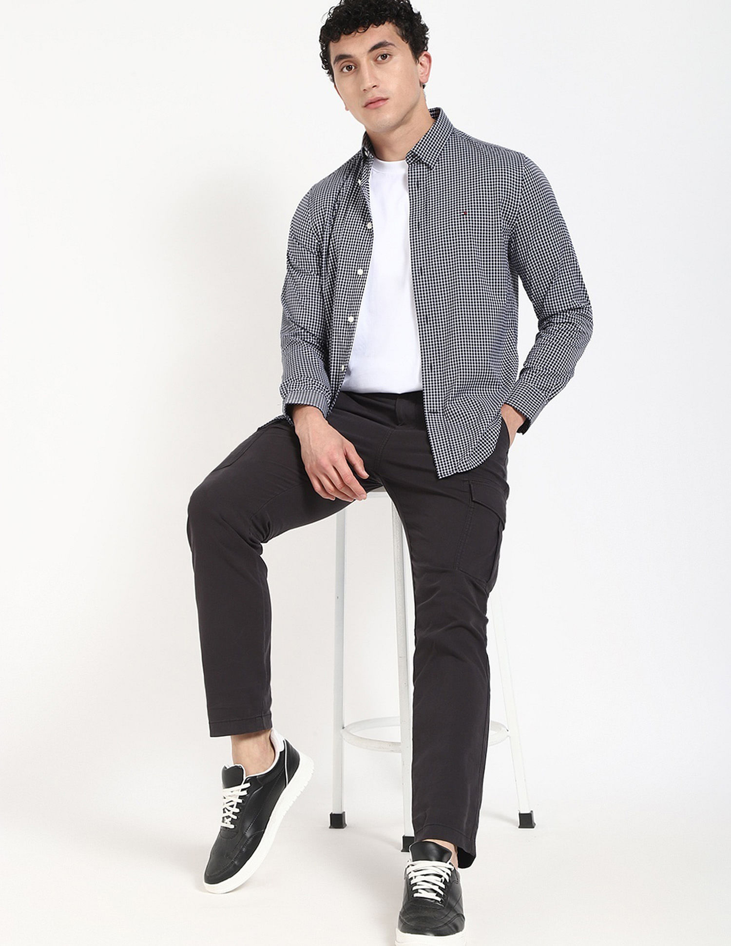 Tommy Hilfiger Checked Regular Fit Twill Woven Shirt