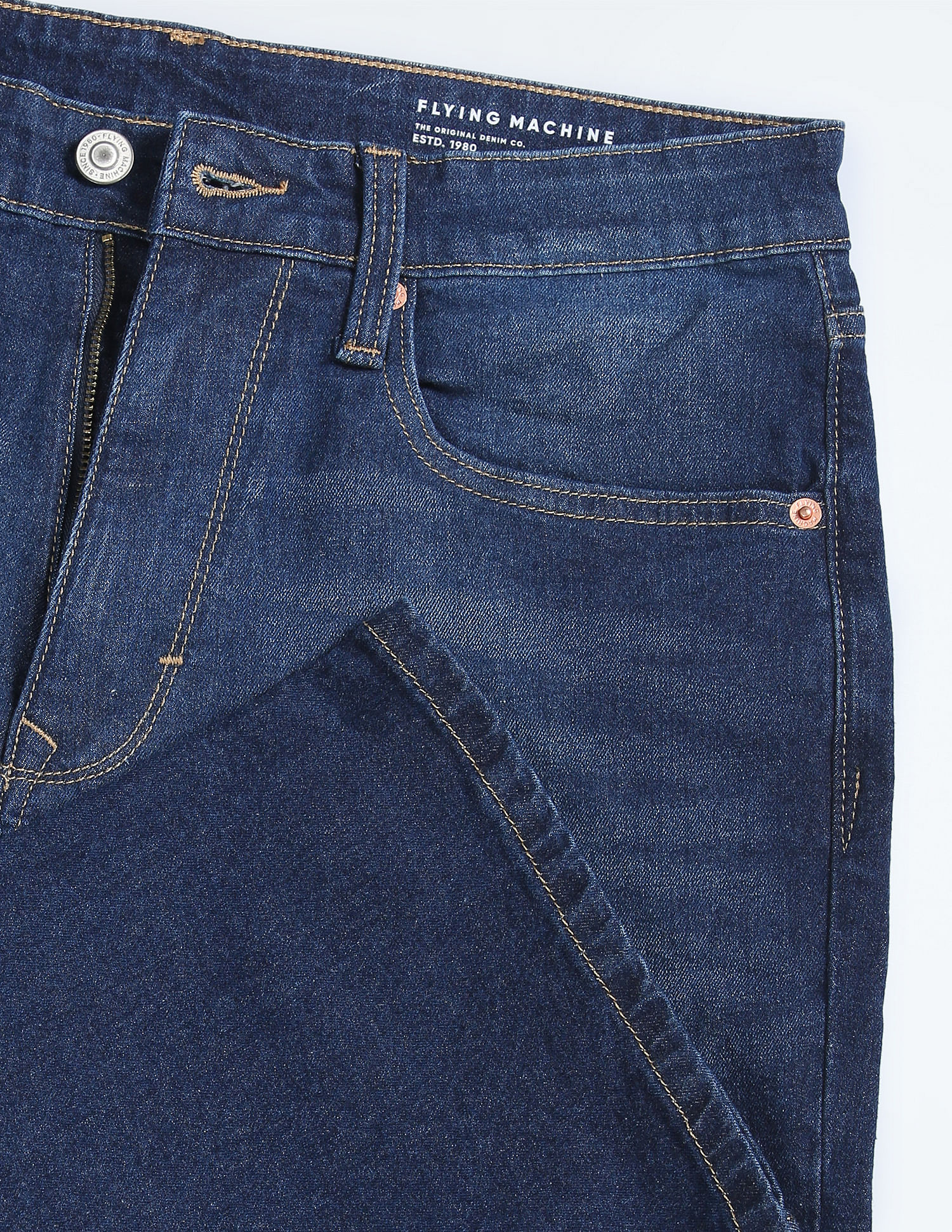 Flying Machine Mid Rise Bruce Relaxed Bootcut Fit Jeans