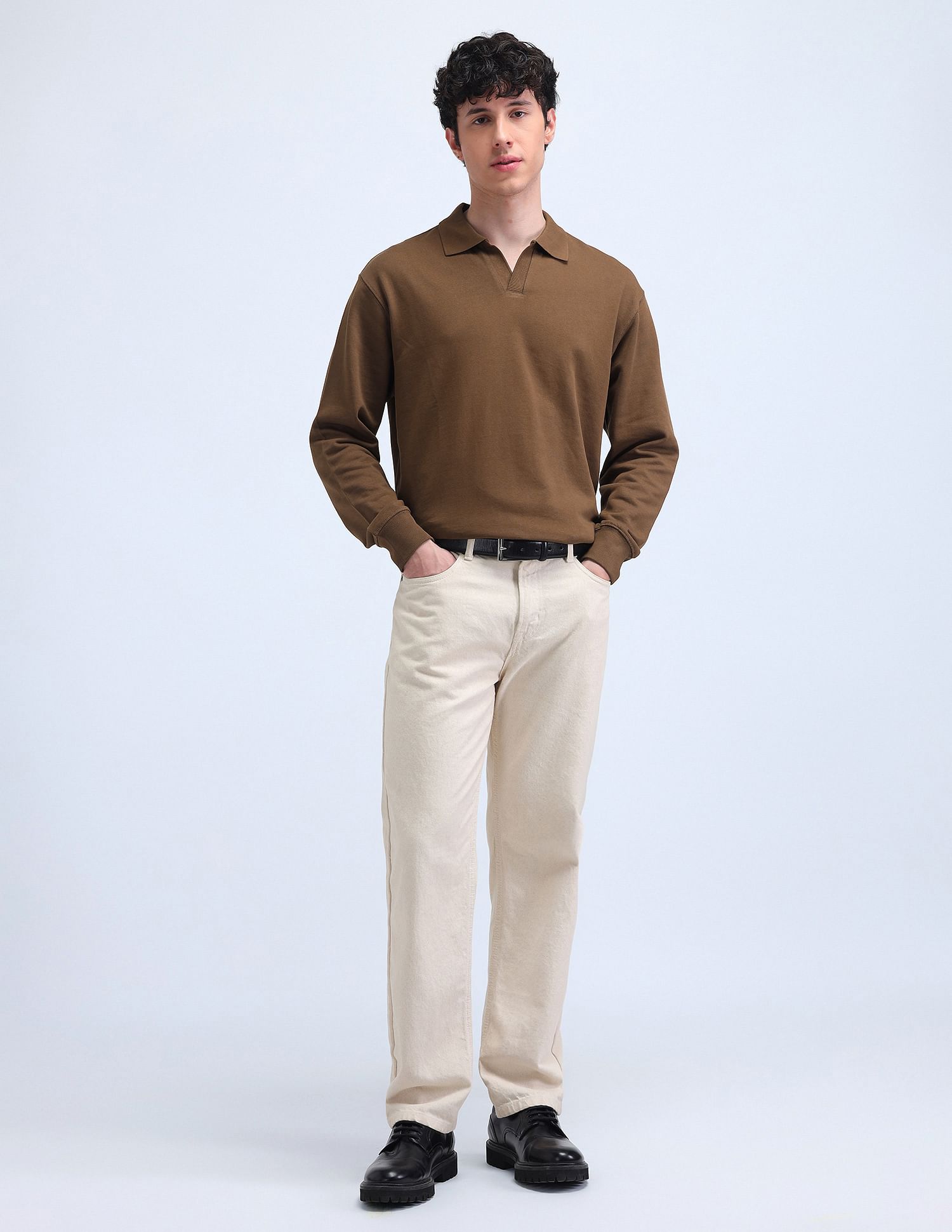 Flying Machine Solid  Relaxed Fit Sweatshirt
