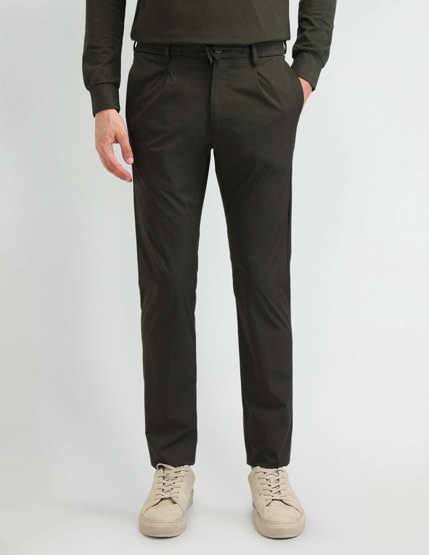 Arrow Newyork Slim Fit Textured Trousers