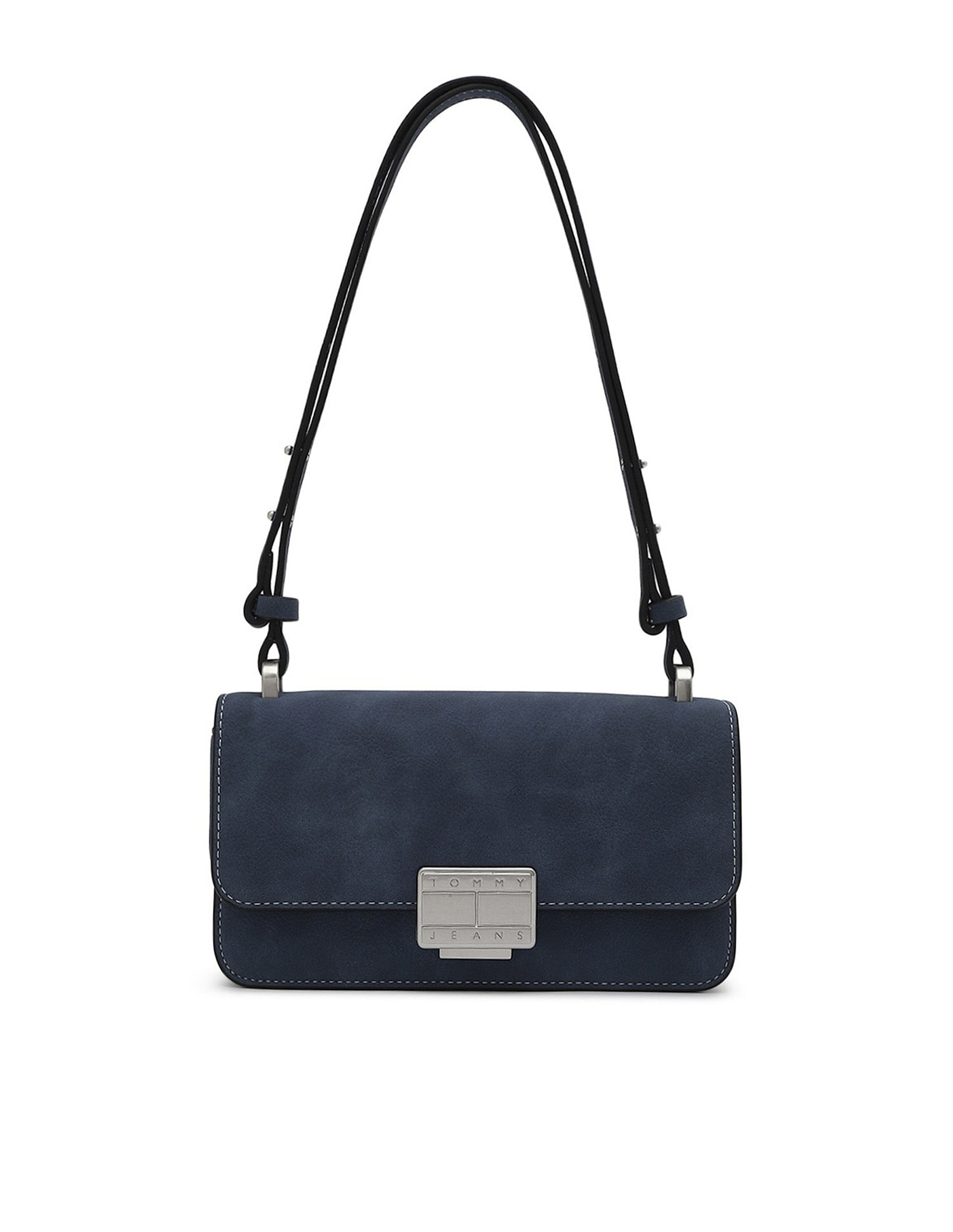 Tommy Hilfiger Solid Blue Pu Shoulder Bag