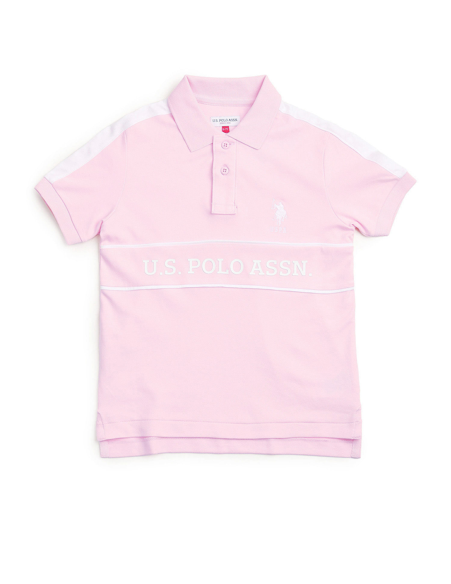U.S. Polo Assn. Kids Boys Brand Printed Regular Fit Polo Shirt