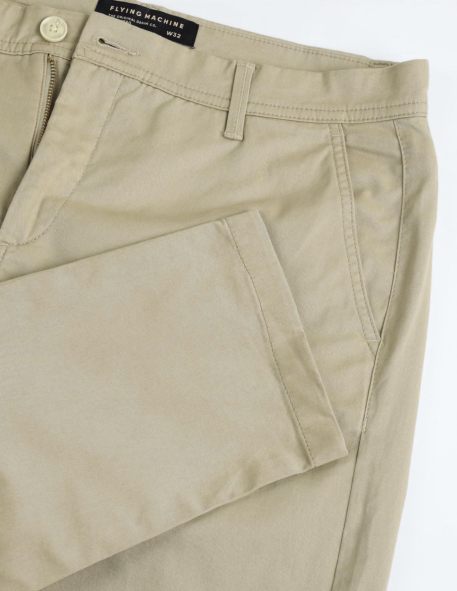 Flying Machine Slash Slim Tapered Fit Solid Chinos