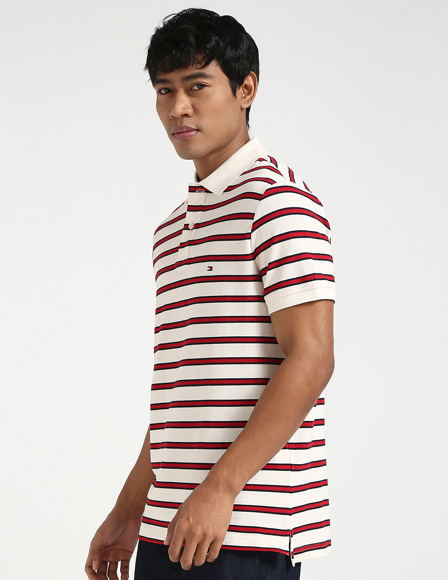 Tommy Hilfiger Striped Regular-Fit Cotton Polo Shirt