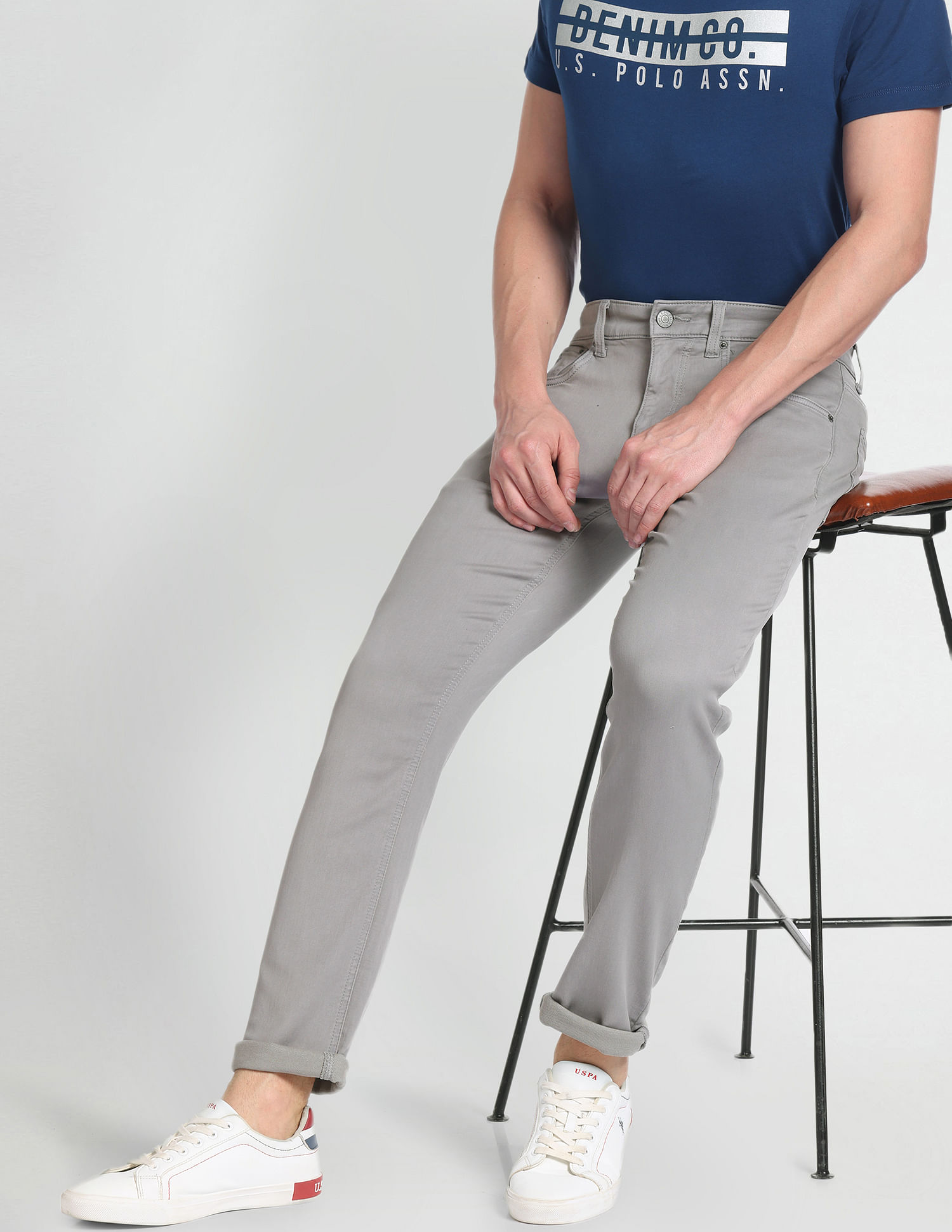 U.S. Polo Assn. Denim Co. Brandon Slim Tapered Fit Grey Jeans