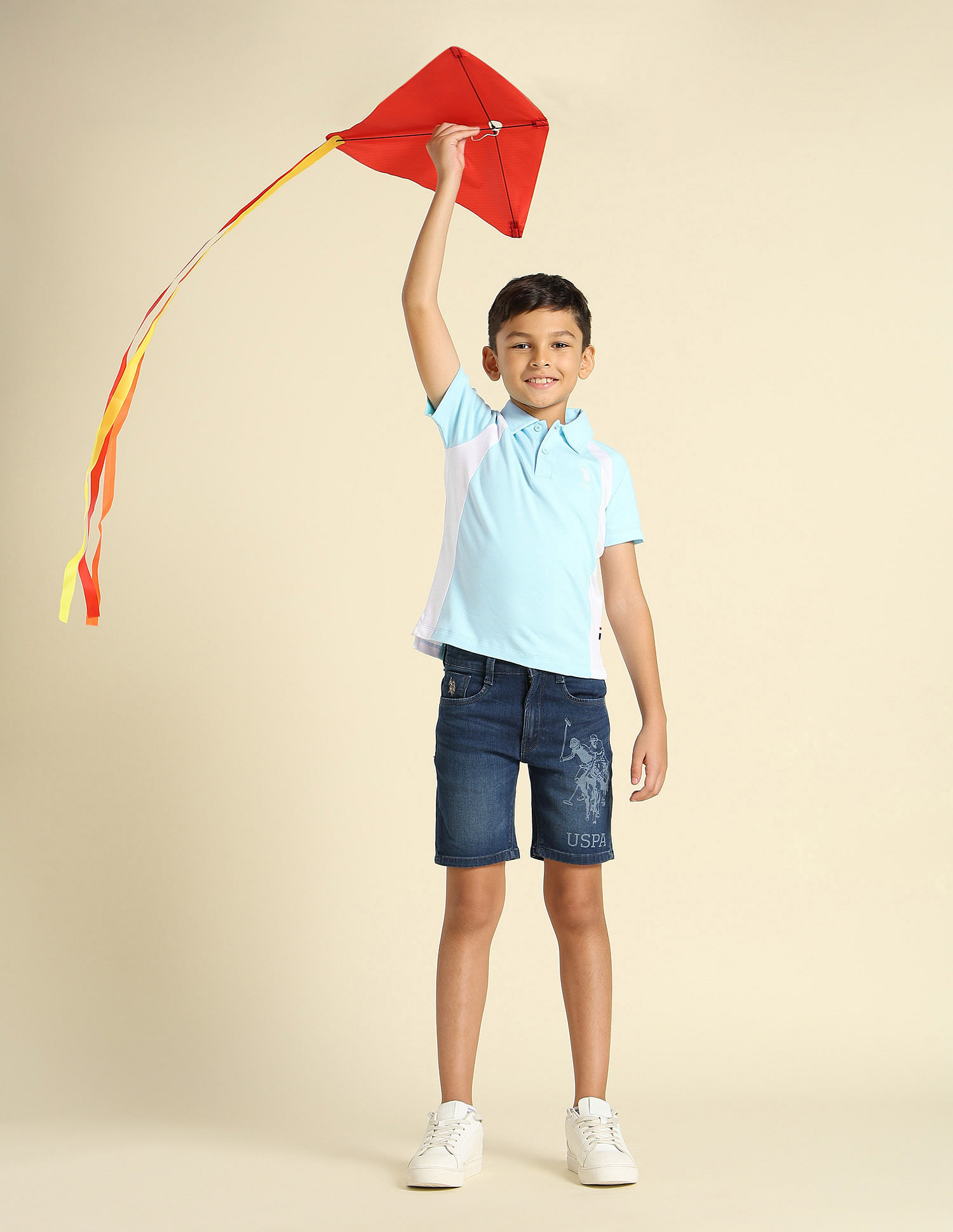 U.S. Polo Assn. Kids Boys Colourblocked Regular Fit Polo Shirt