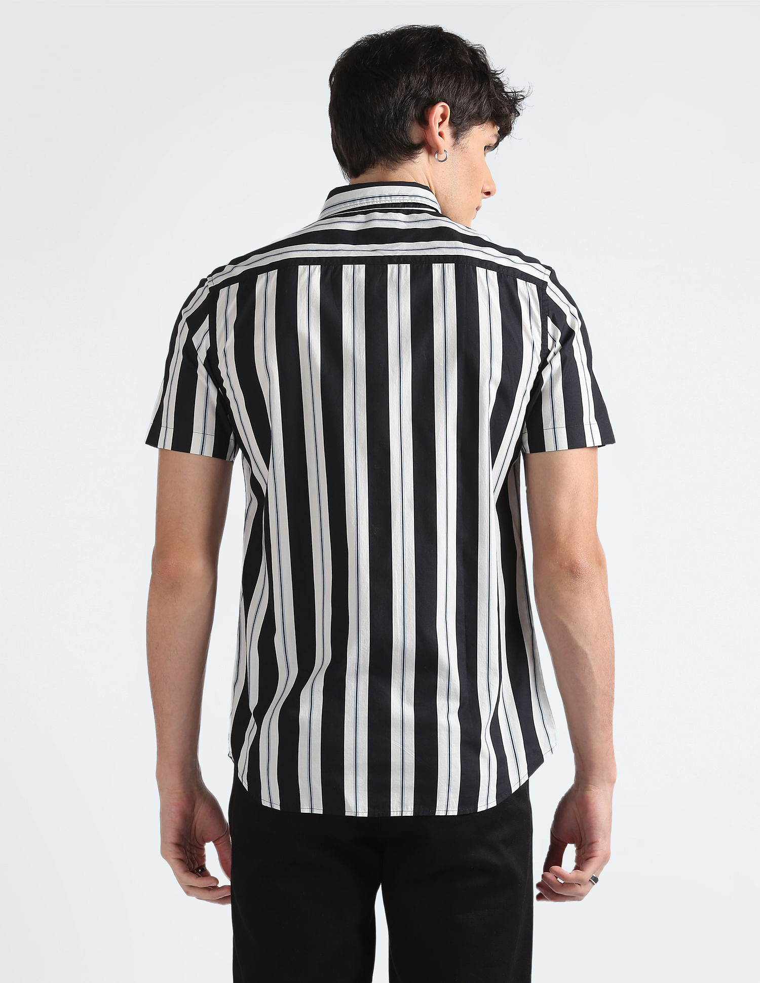 Flying Machine Vertical Stripe Cotton Shirt