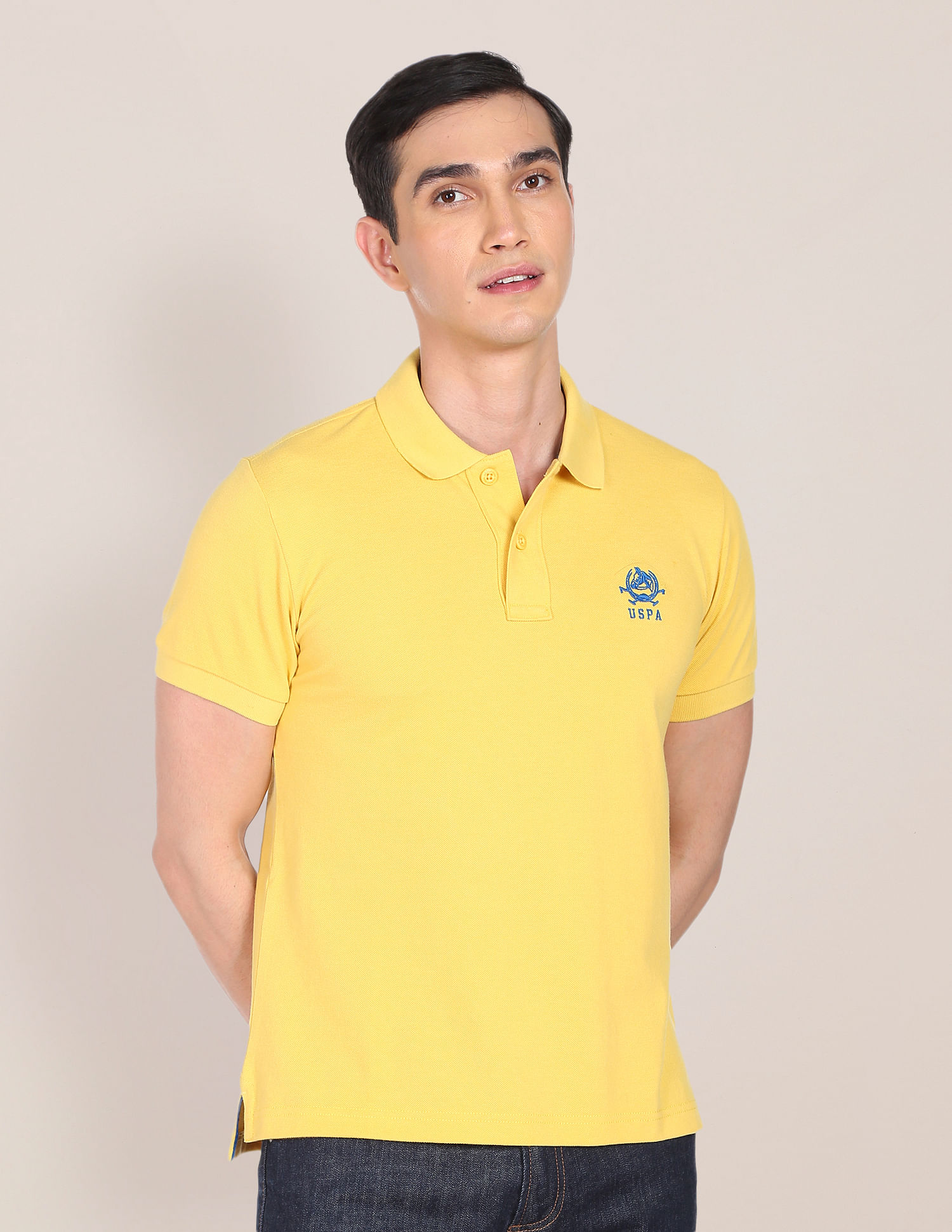 U.S. Polo Assn. Solid Embroidered Logo Pique Polo Shirt