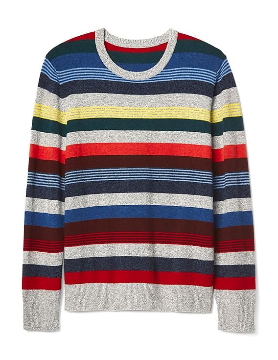 Buy GAP Men Men Multi Colour Merino Wool Blend Crazy Stripe Crew 