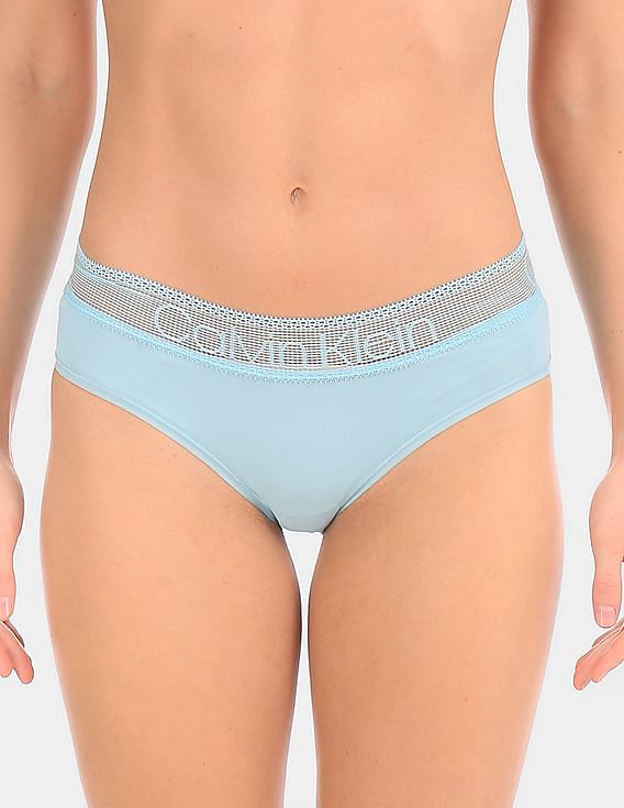 Buy Calvin Klein Underwear Women Light Blue Lace Waist Solid Stretch  Hipster Briefs - NNNOW.com