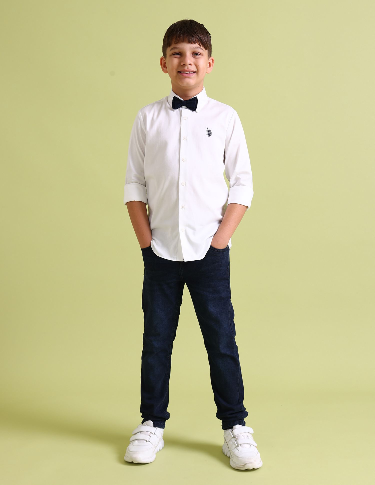 U.S. Polo Assn. Kids Boys Solid Sateen Shirt